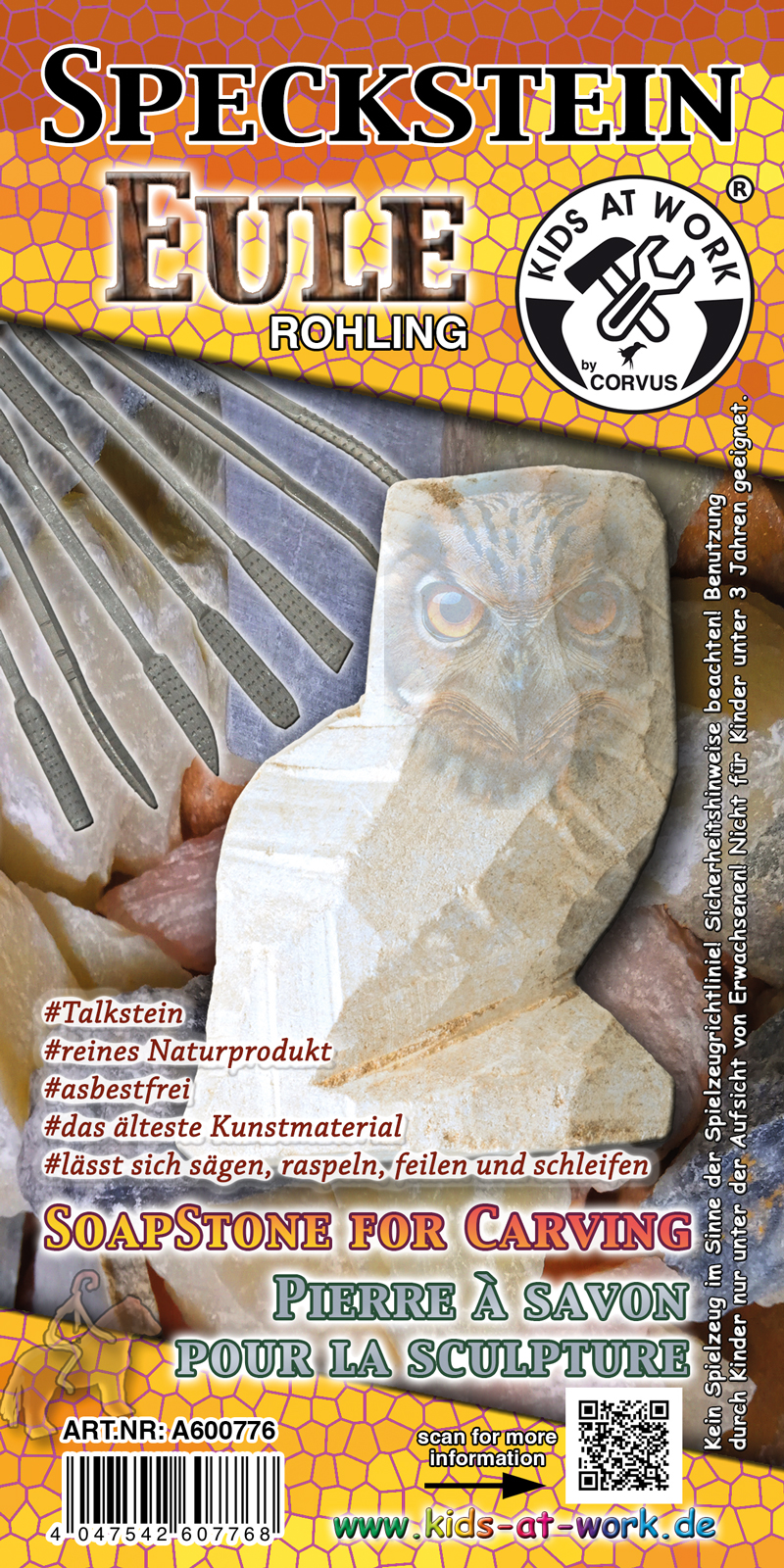 Kőszobrászat - Szappankő bagoly készítés