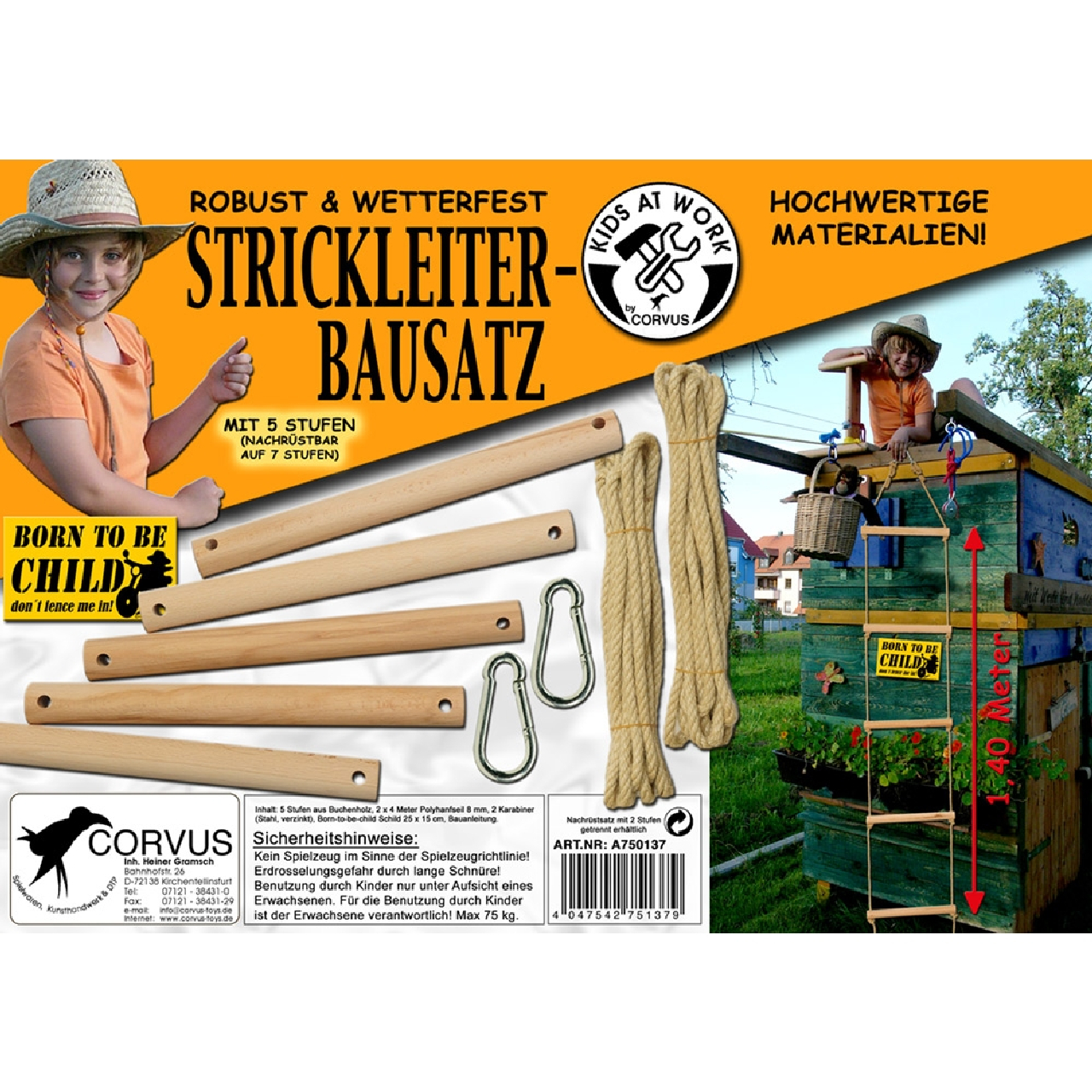 Kötéllétra készítő készlet 5 rúddal