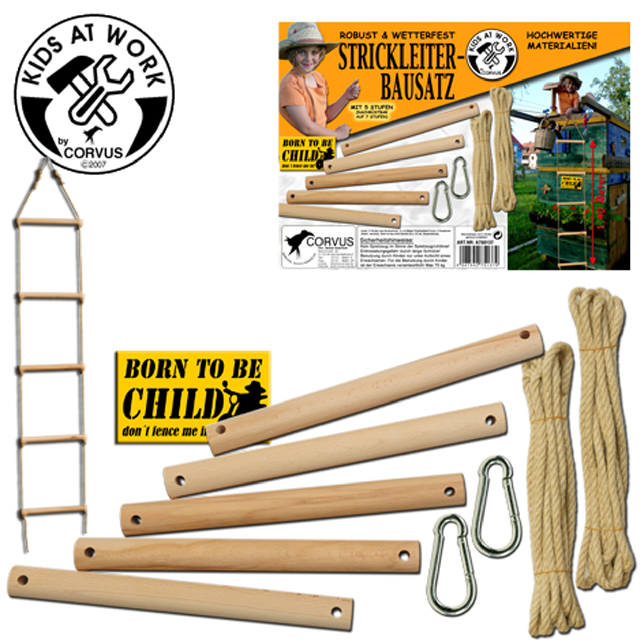 Kötéllétra készítő készlet 5 rúddal