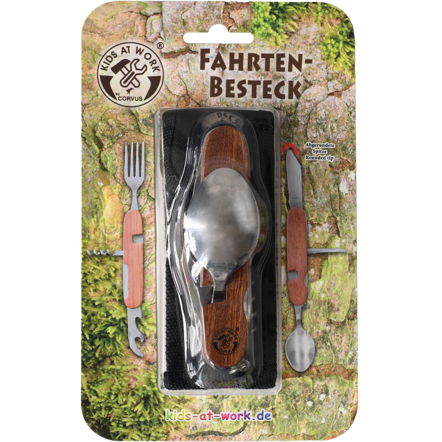 Zseb evőeszköz nemesfa nyéllel