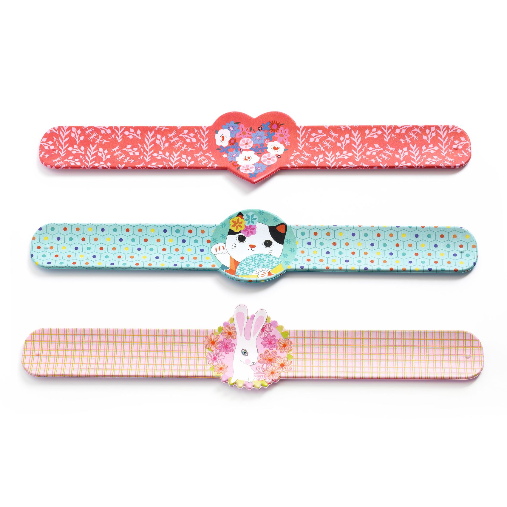 Rácsapós karkötő - Szív, Macsek, Nyúl - Slap bracelets heart,rabbit,cat