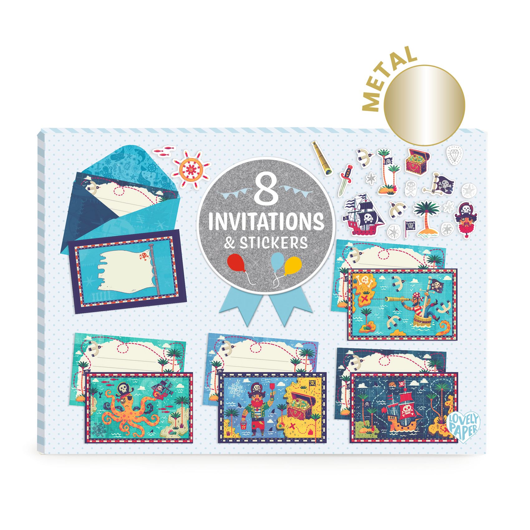 Meghívó készlet - Kalóz parti - All aboard!