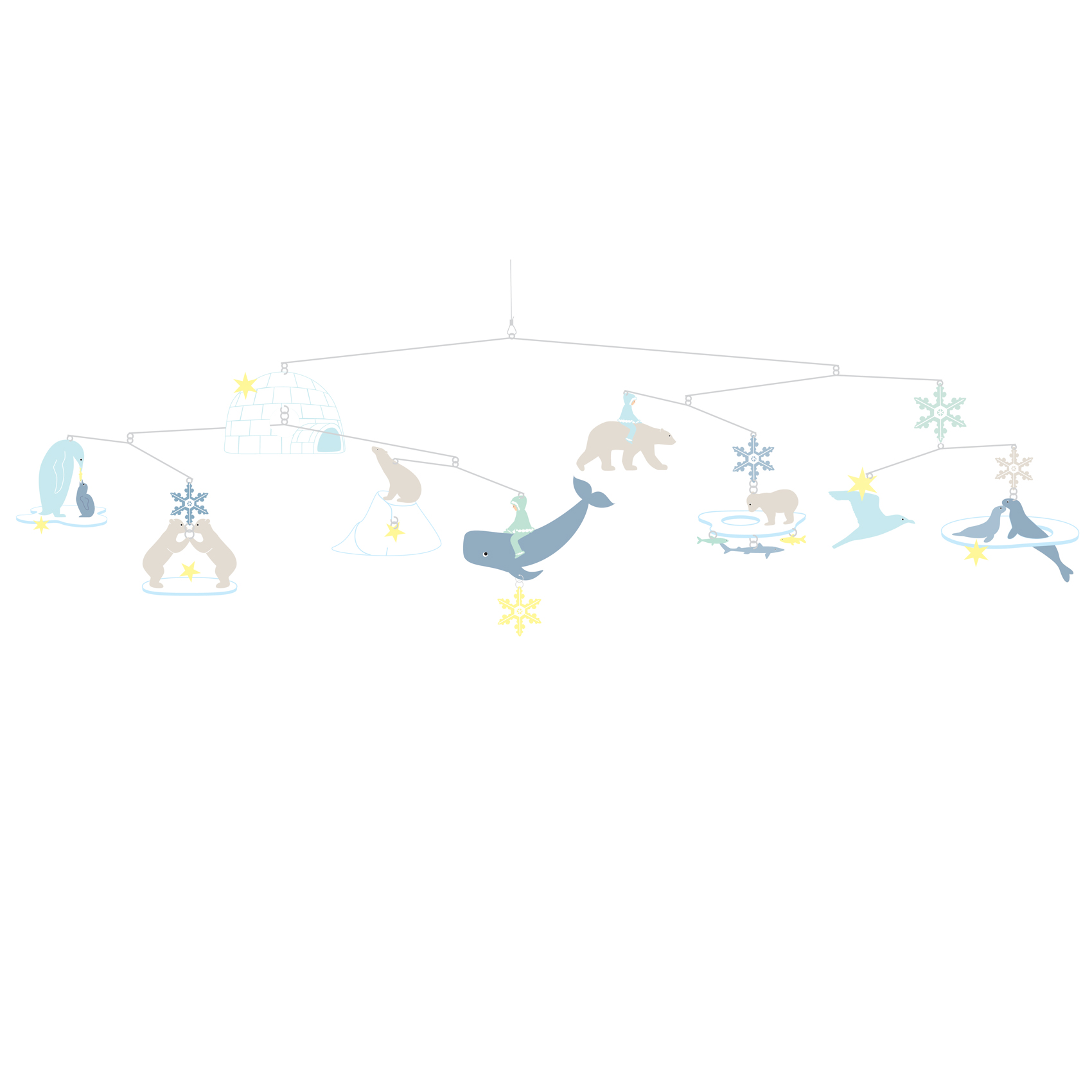 Szélmobil függődísz - Jegesmedvék - Polar bears (FSC)