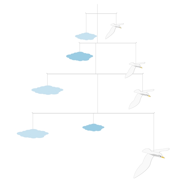 Szélmobil függődísz - Sirályok - Seagulls (FSC)