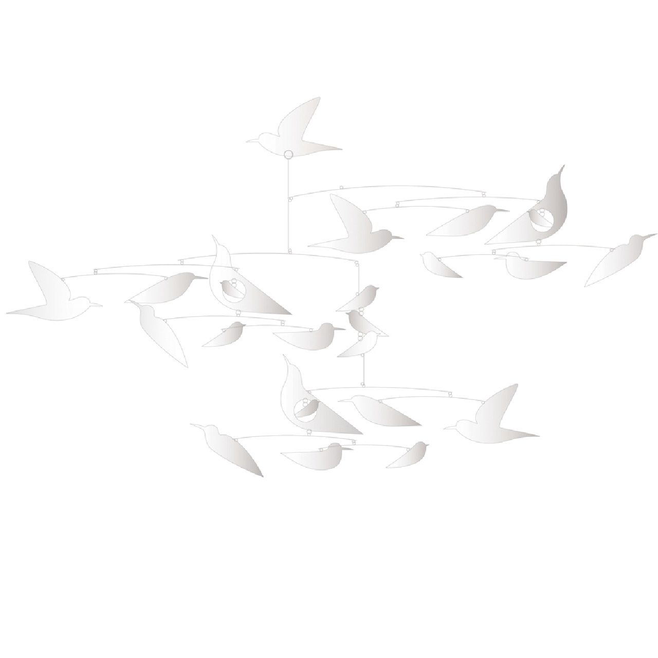 Szélmobil függődísz - Fehér madarak - White birds