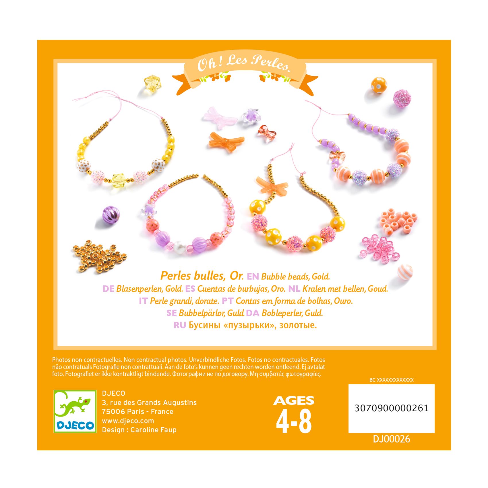 Ékszerkészítő készlet - Buborék gyöngyök, arany - Bubble beads, Gold