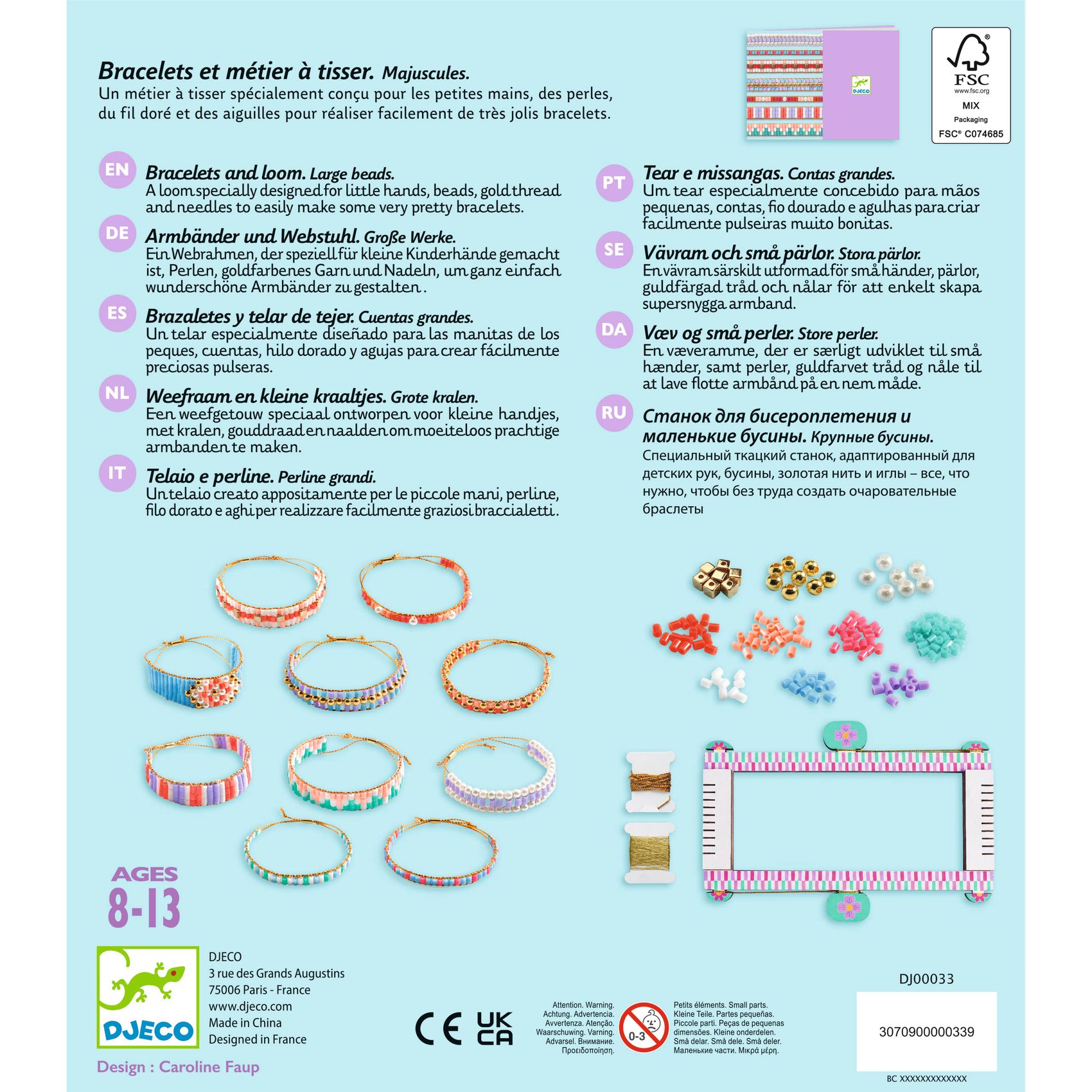 Ékszerkészítő készlet - Karkötők szövése különböző gyöngyökből - Large beads