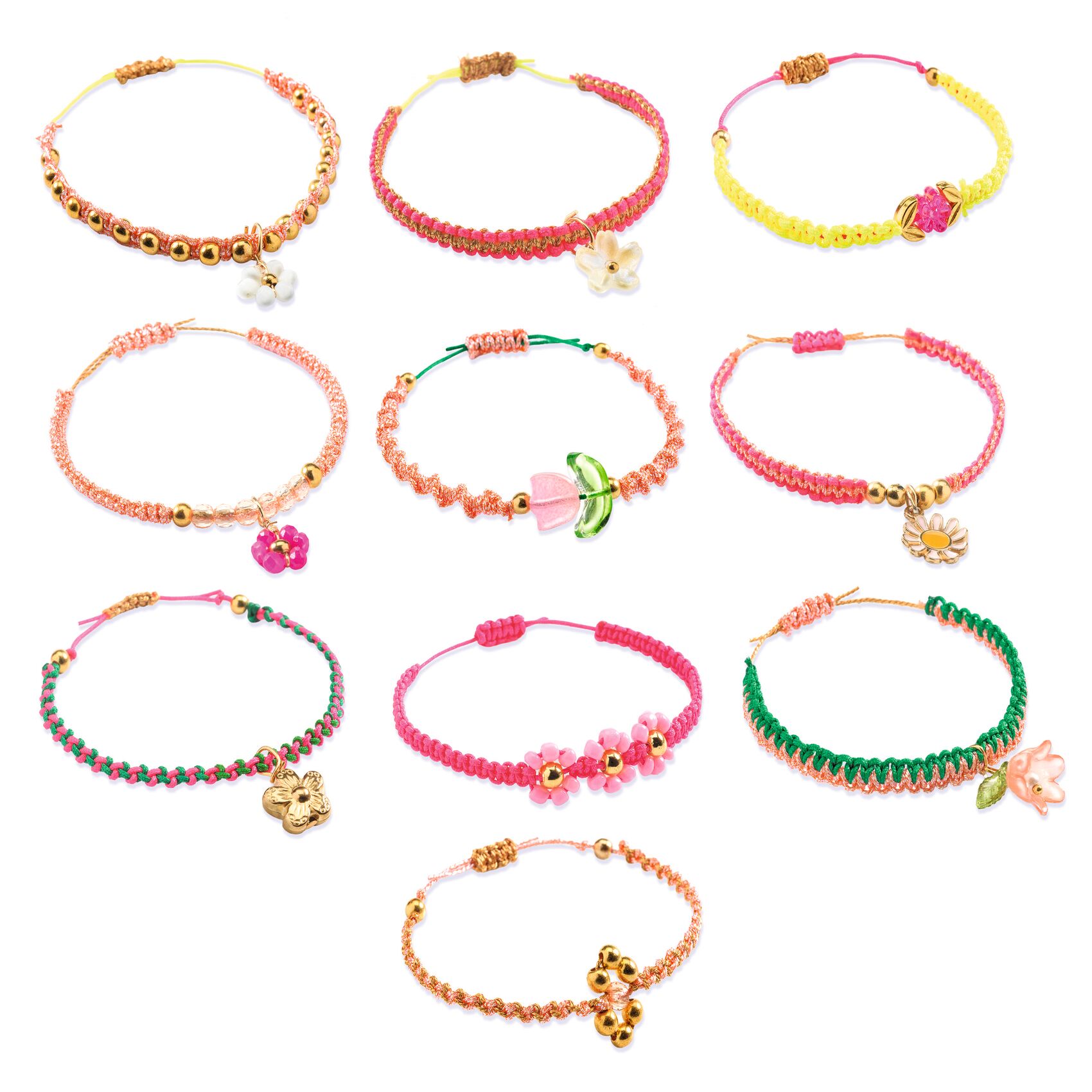 Ékszerkészítő készlet - Rózsaszín makramé karkötők - Pink macrame bracelets