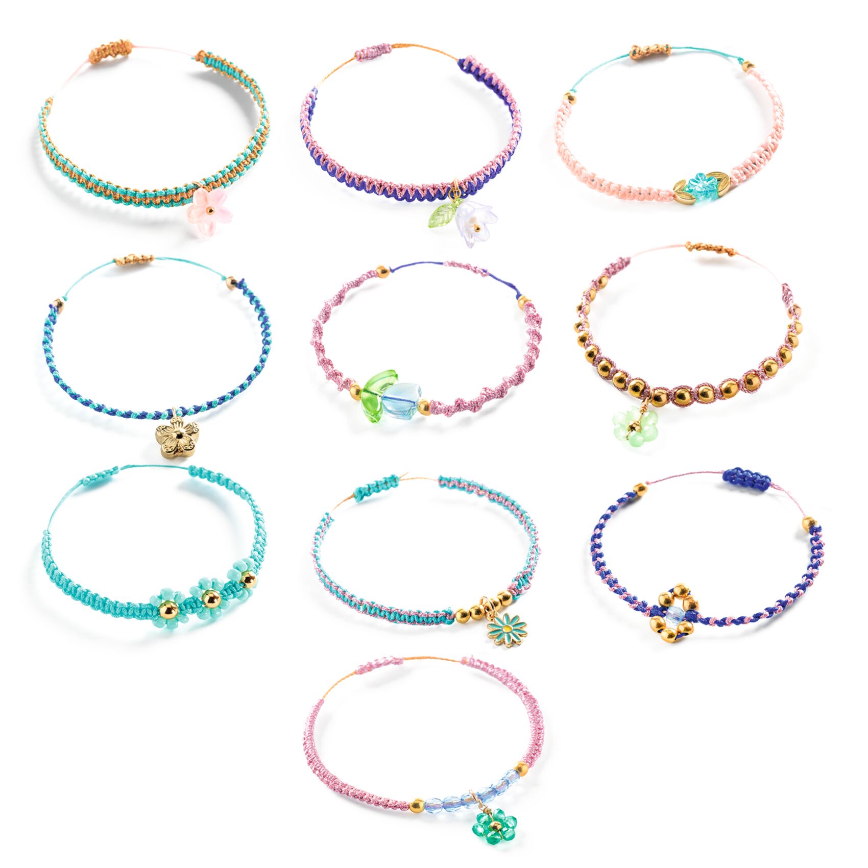 Ékszerkészítő készlet - Kék makramé karkötők - Blue macrame bracelets