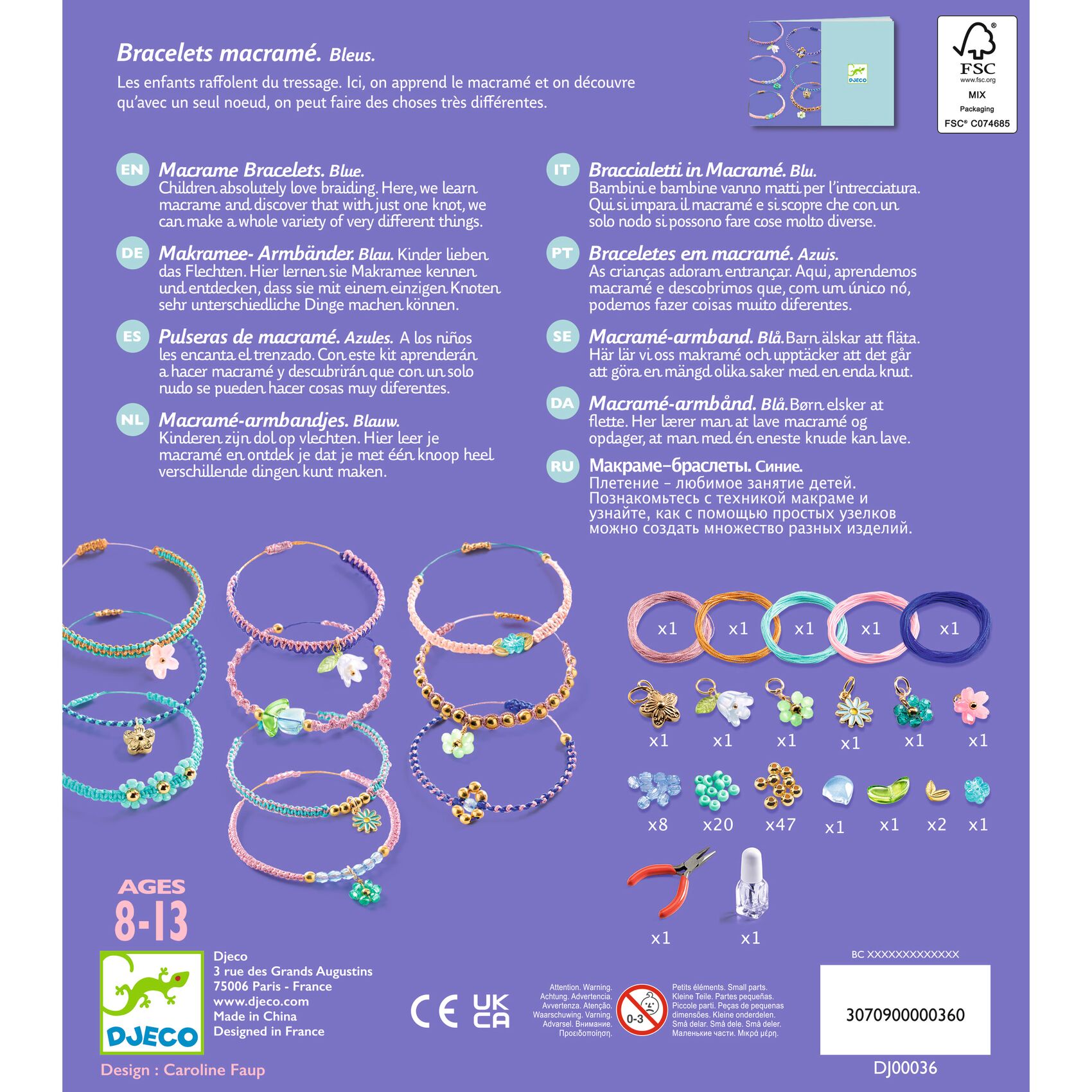 Ékszerkészítő készlet - Kék makramé karkötők - Blue macrame bracelets