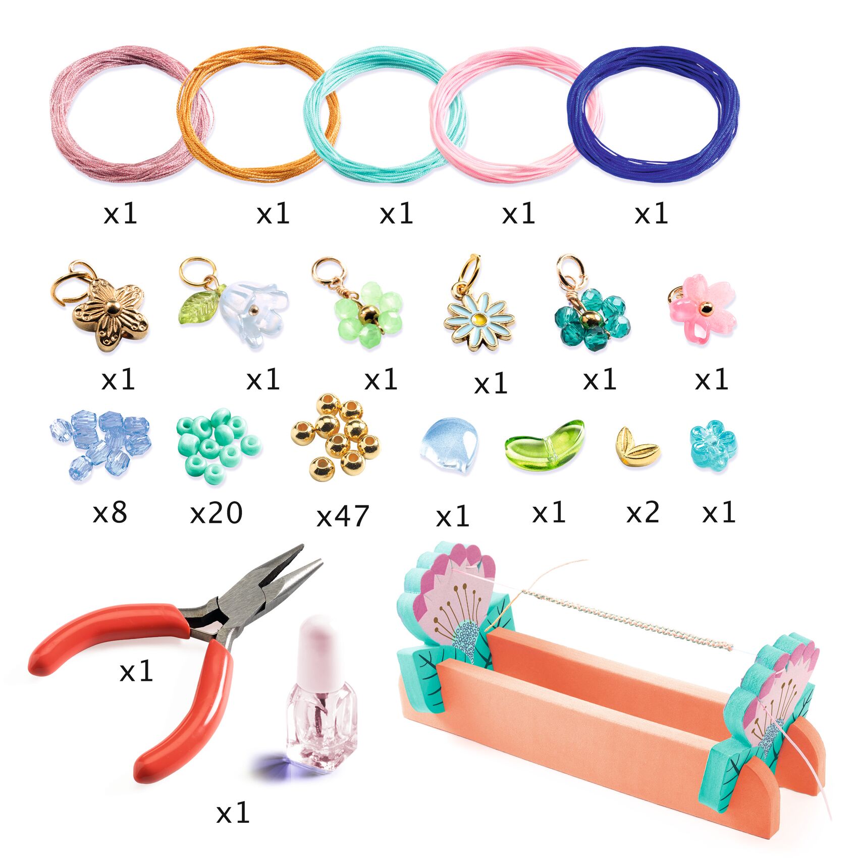 Ékszerkészítő készlet - Kék makramé karkötők - Blue macrame bracelets