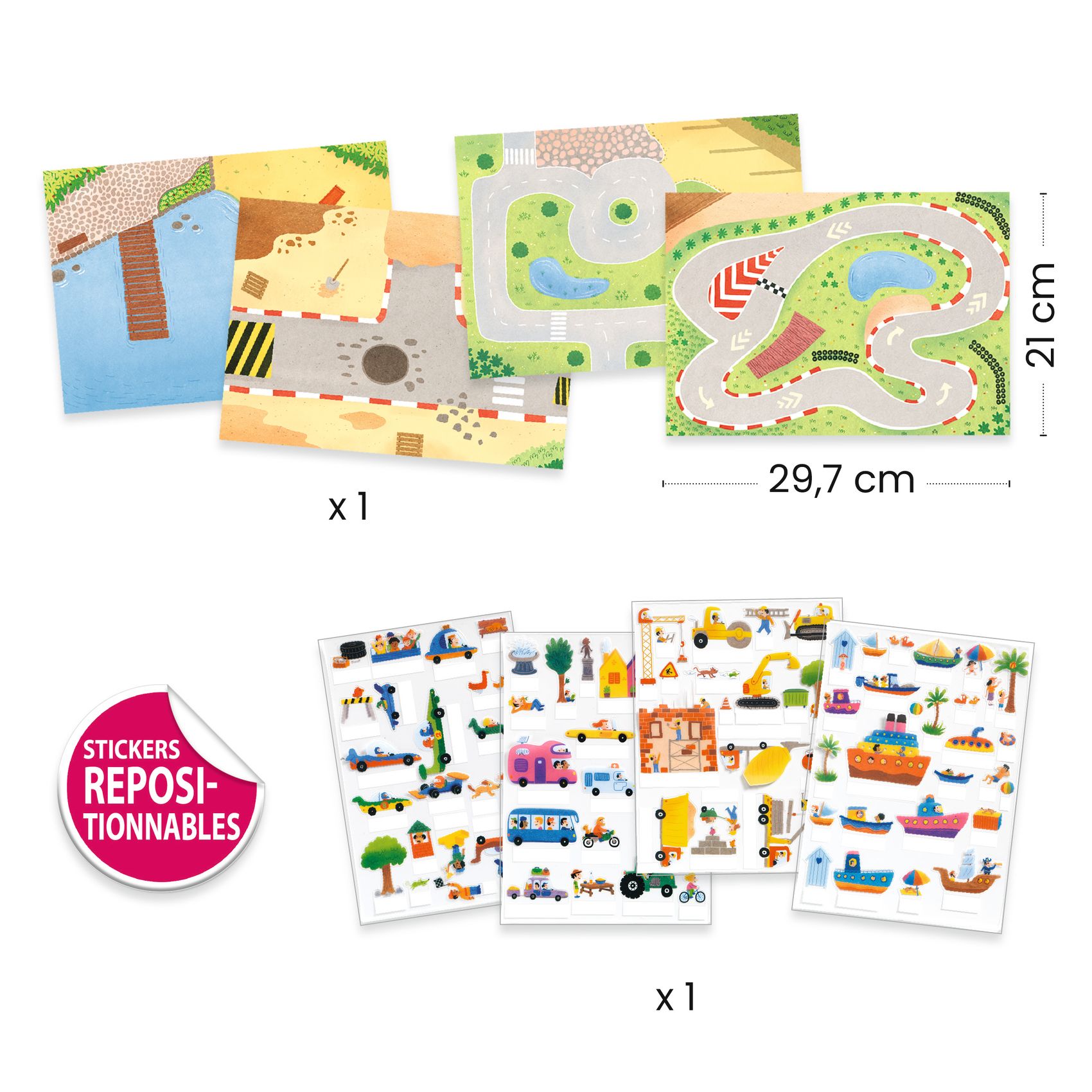 Matricázós sztorik, 3D - Közlekedés járművekkel - Lift-up stickers - Vehicles