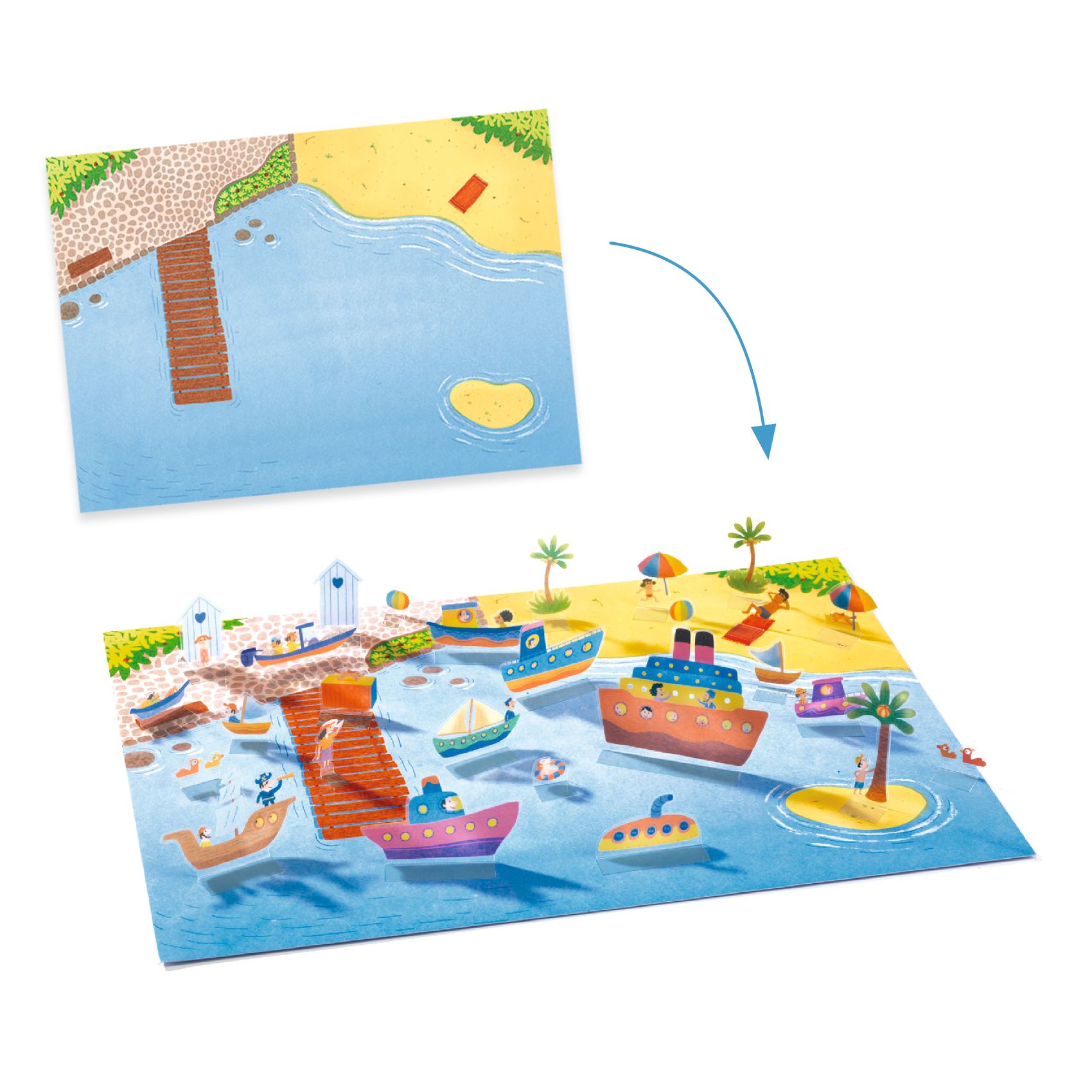 Matricázós sztorik, 3D - Közlekedés járművekkel - Lift-up stickers - Vehicles