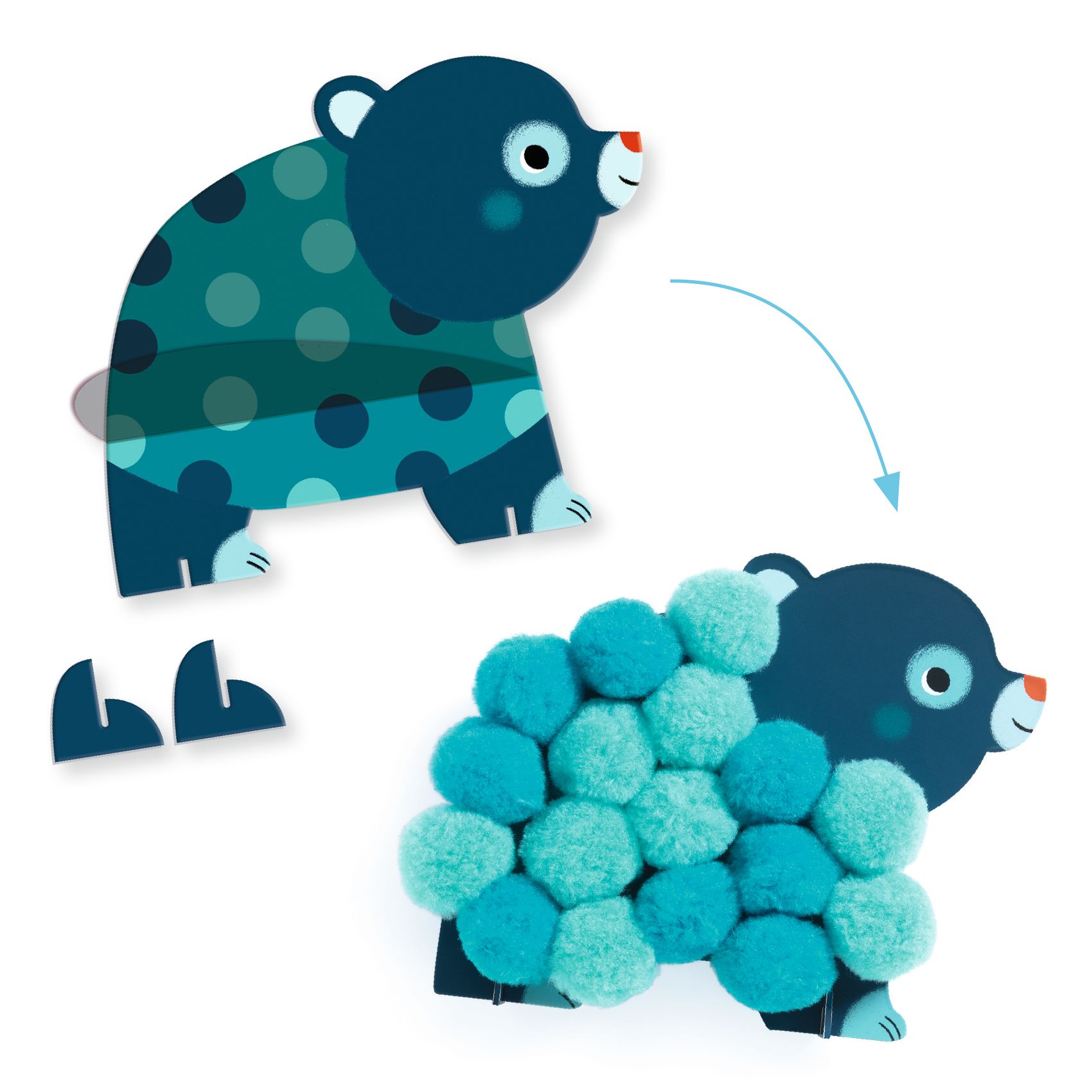 Pompom-kép készítés - Állatok és pomponok - Animals and Pom-pom Circles