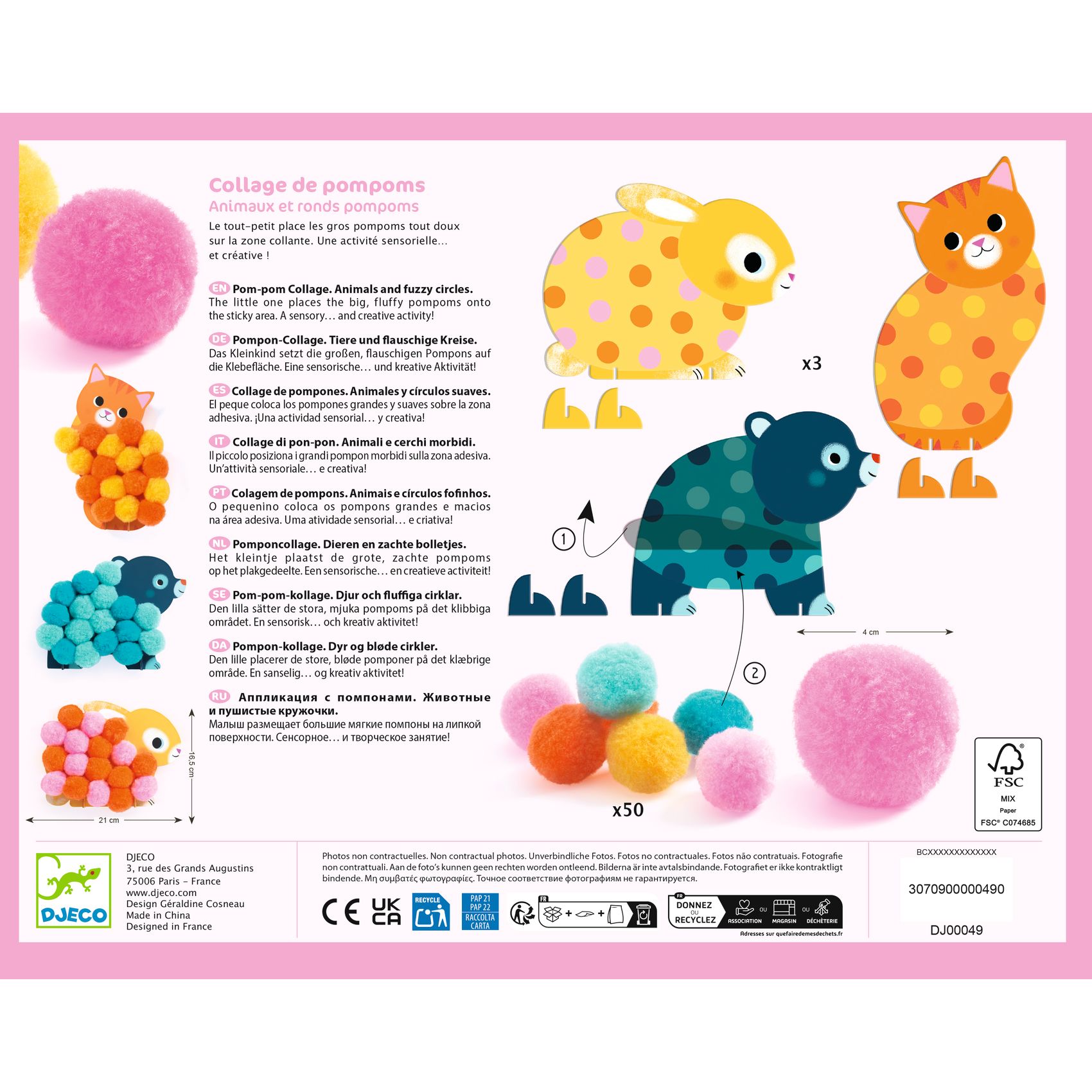 Pompom-kép készítés - Állatok és pomponok - Animals and Pom-pom Circles