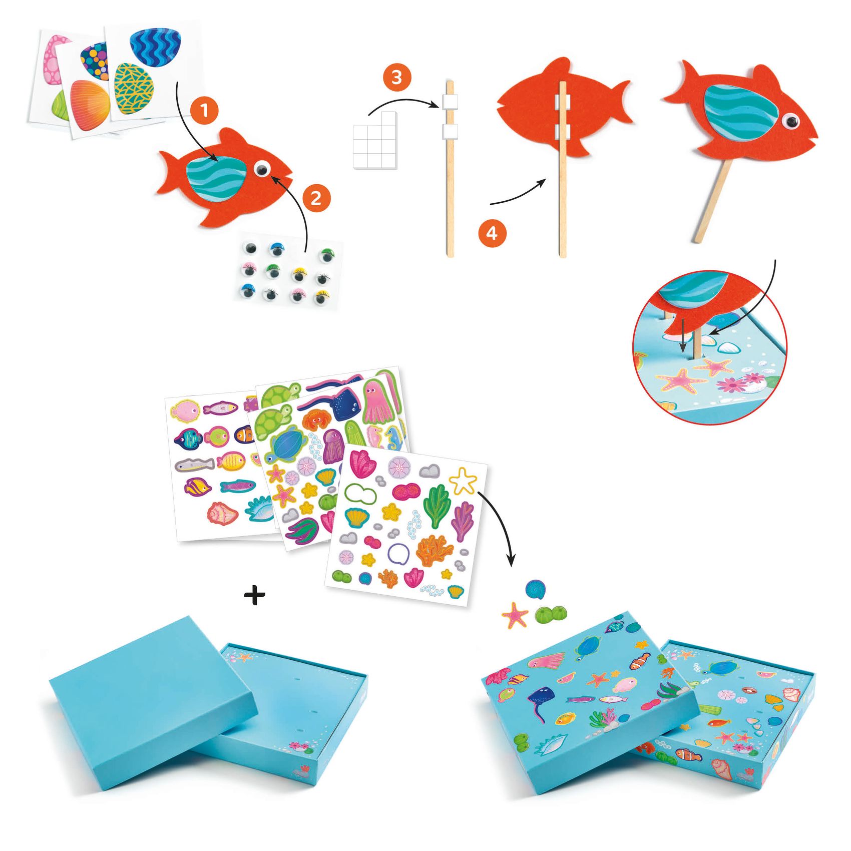 Kollázs műhely - Halszínjáték - Collage craft, Happy Aquarium