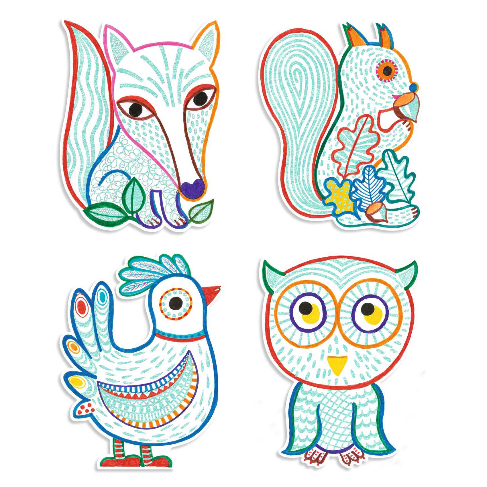 Meglepetés színező - Erdei barátok - Forest Friends