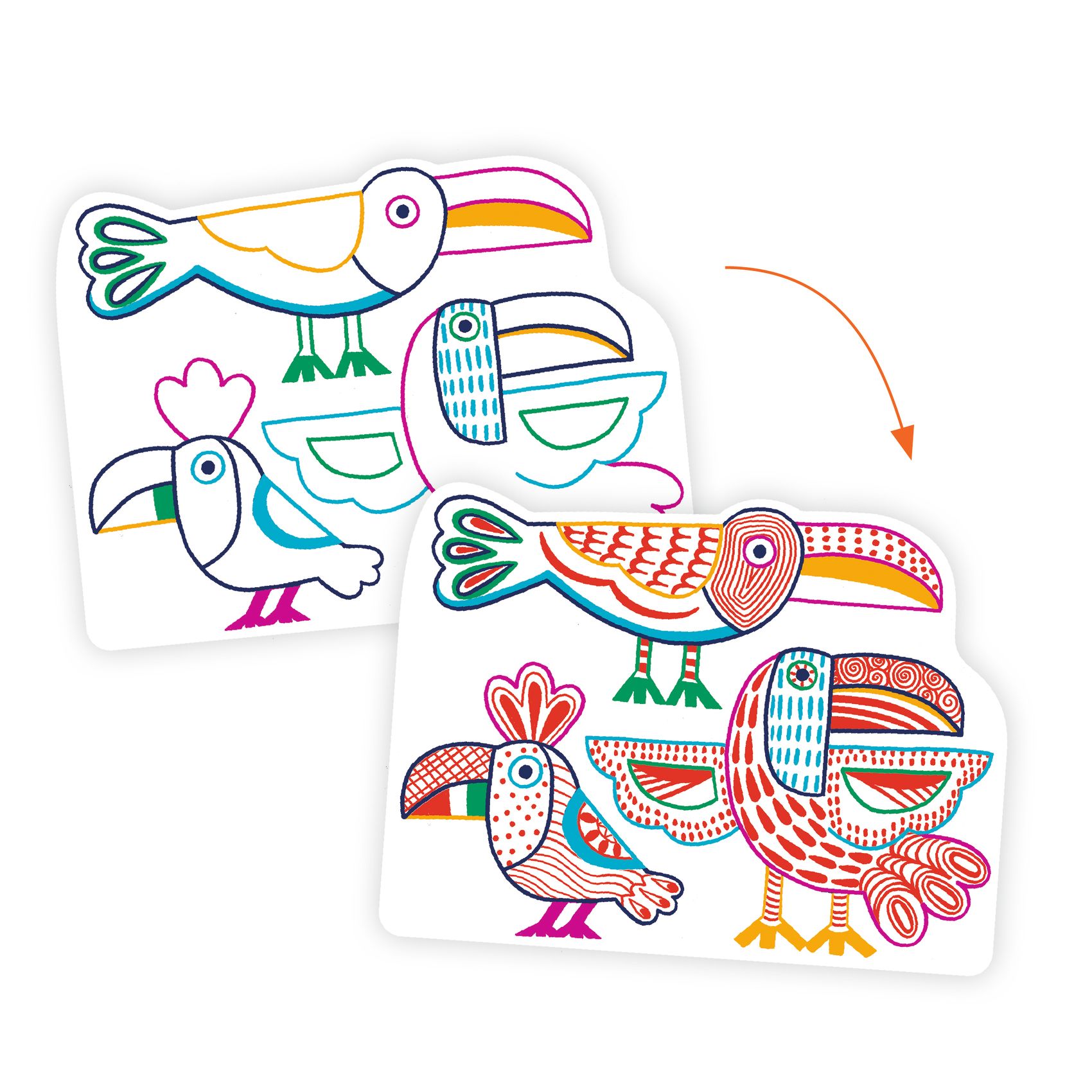 Meglepetés színező - Vadállatok - Wild families