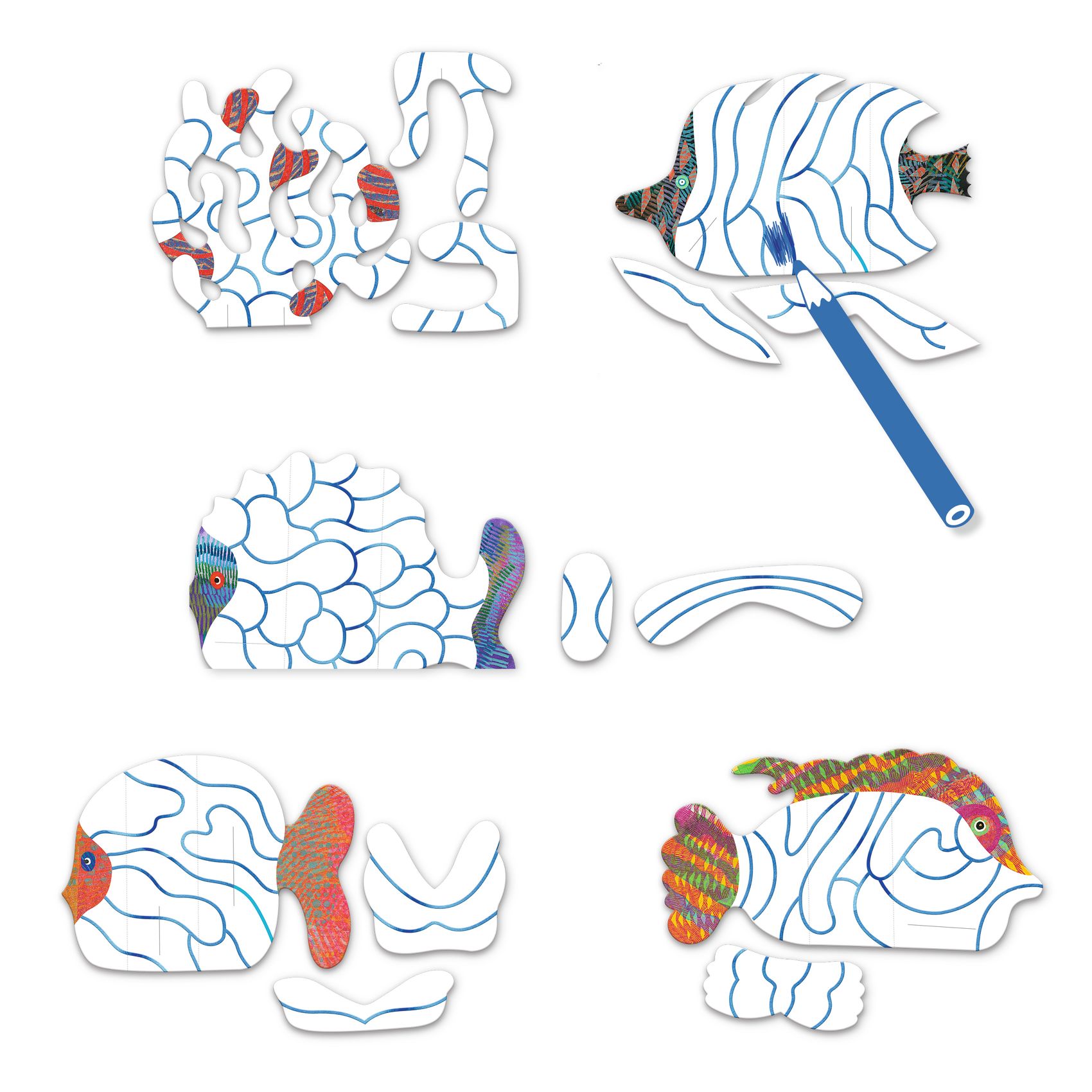 Színező készlet - A hullámok alatt - Under the waves