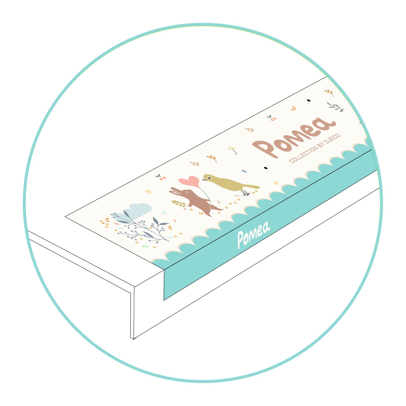 Display - Decor - shelf board dekor PVC - POMEA 1m