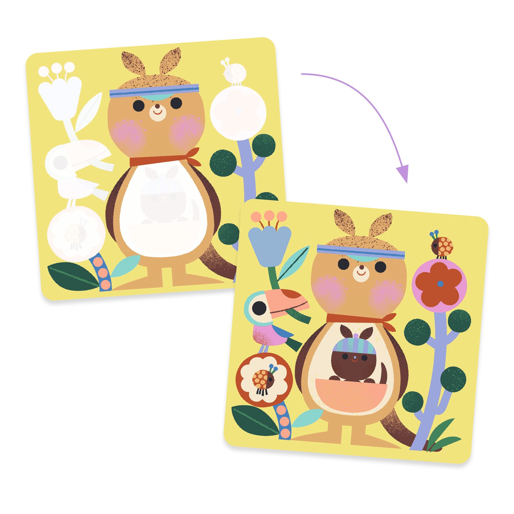 Vízzel színező készlet - Kukucs! Állatbébik a világ tájairól - Peekaboo! Baby animals around the world