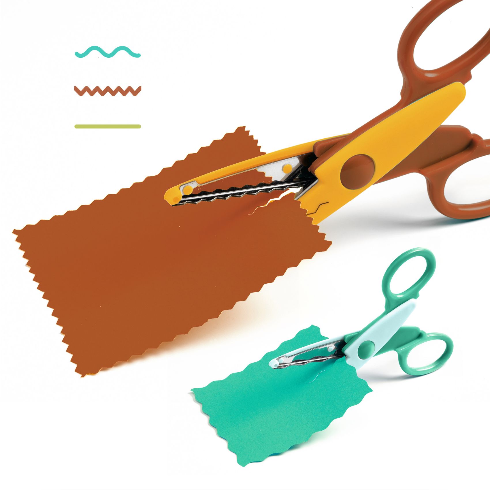 Kreatív eszközök - 3 olló: sima, cikk-cakk, hullám - My 3 Big Scissors!