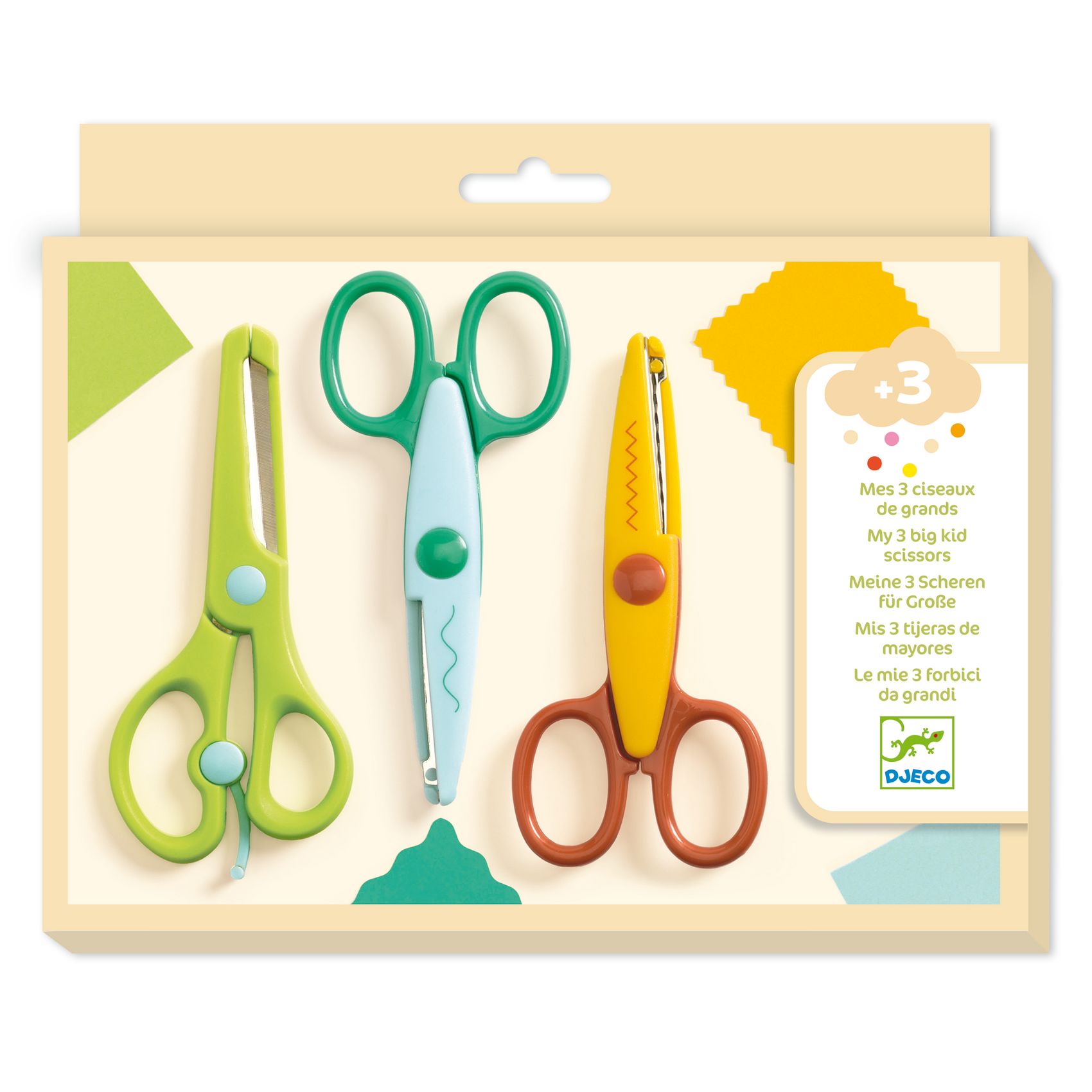 Kreatív eszközök - 3 olló: sima, cikk-cakk, hullám - My 3 Big Scissors!
