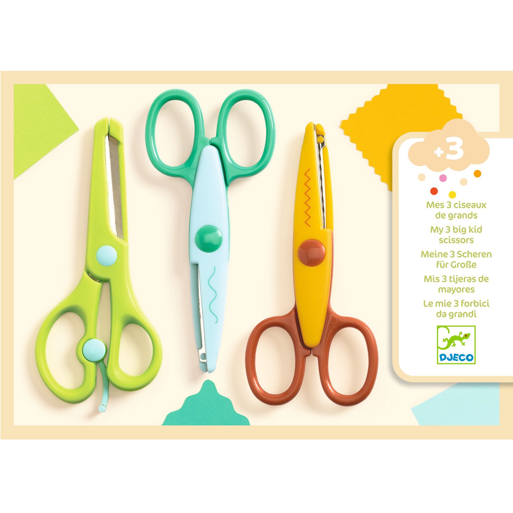 Kreatív eszközök - 3 olló: sima, cikk-cakk, hullám - My 3 Big Scissors!