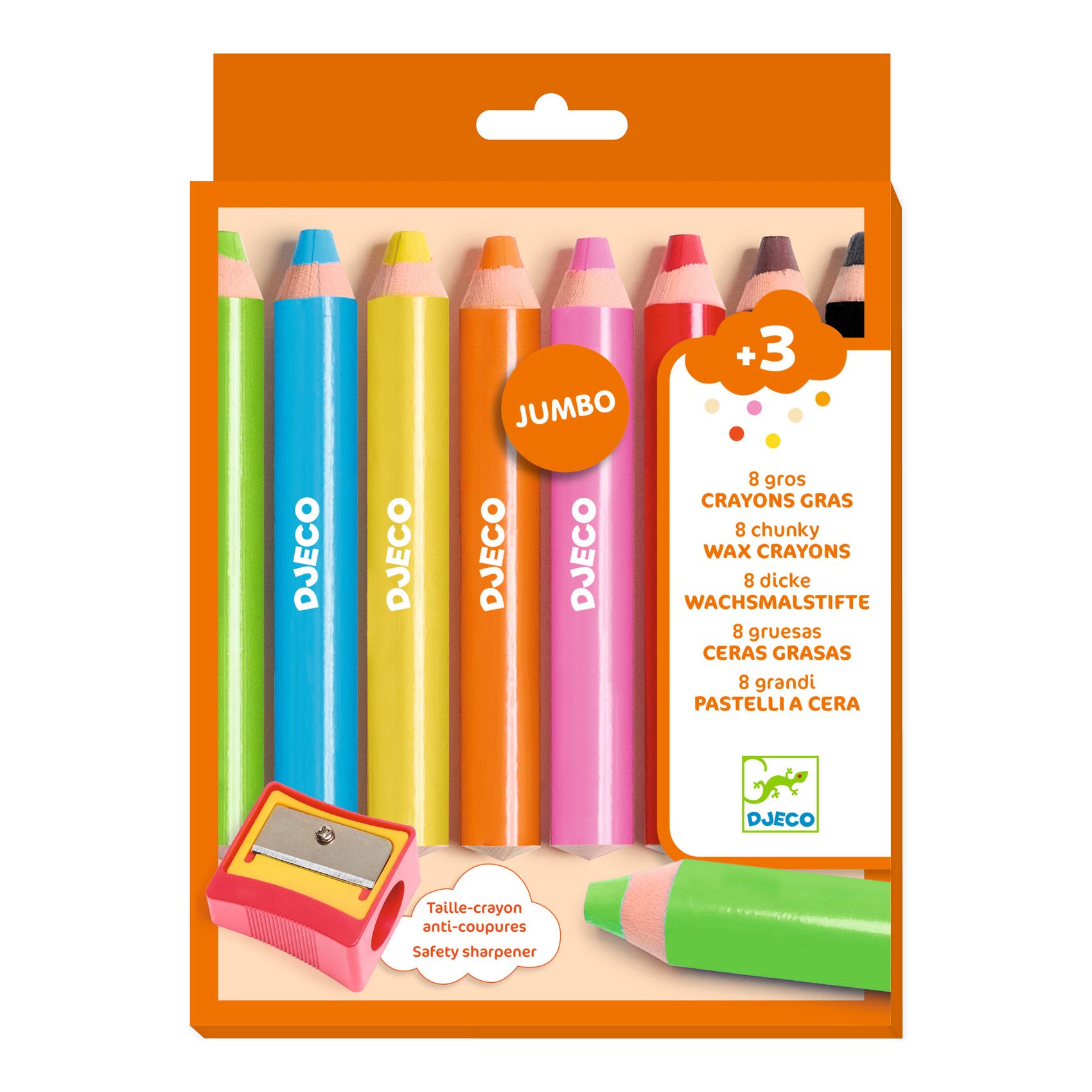 Kreatív eszközök - Vastag viaszceruza, 8 szín - 8 chunky wax crayons