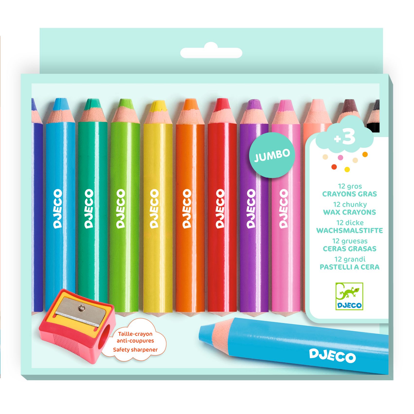 Kreatív eszközök - Vastag viaszceruza, 12 szín - 12 chunky wax crayons