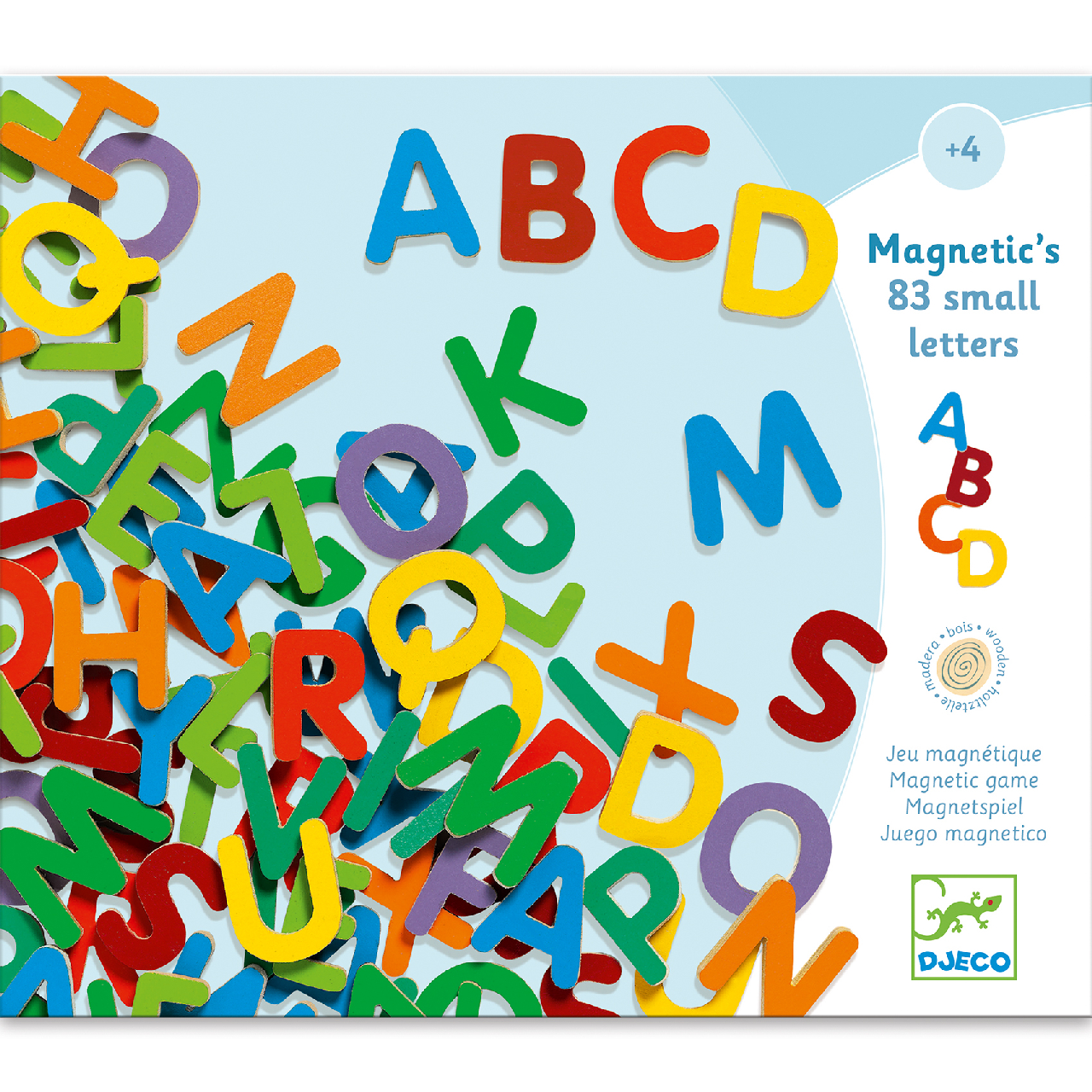 Mágneses betűkészlet - Színes nagybetűk - 83 small letters