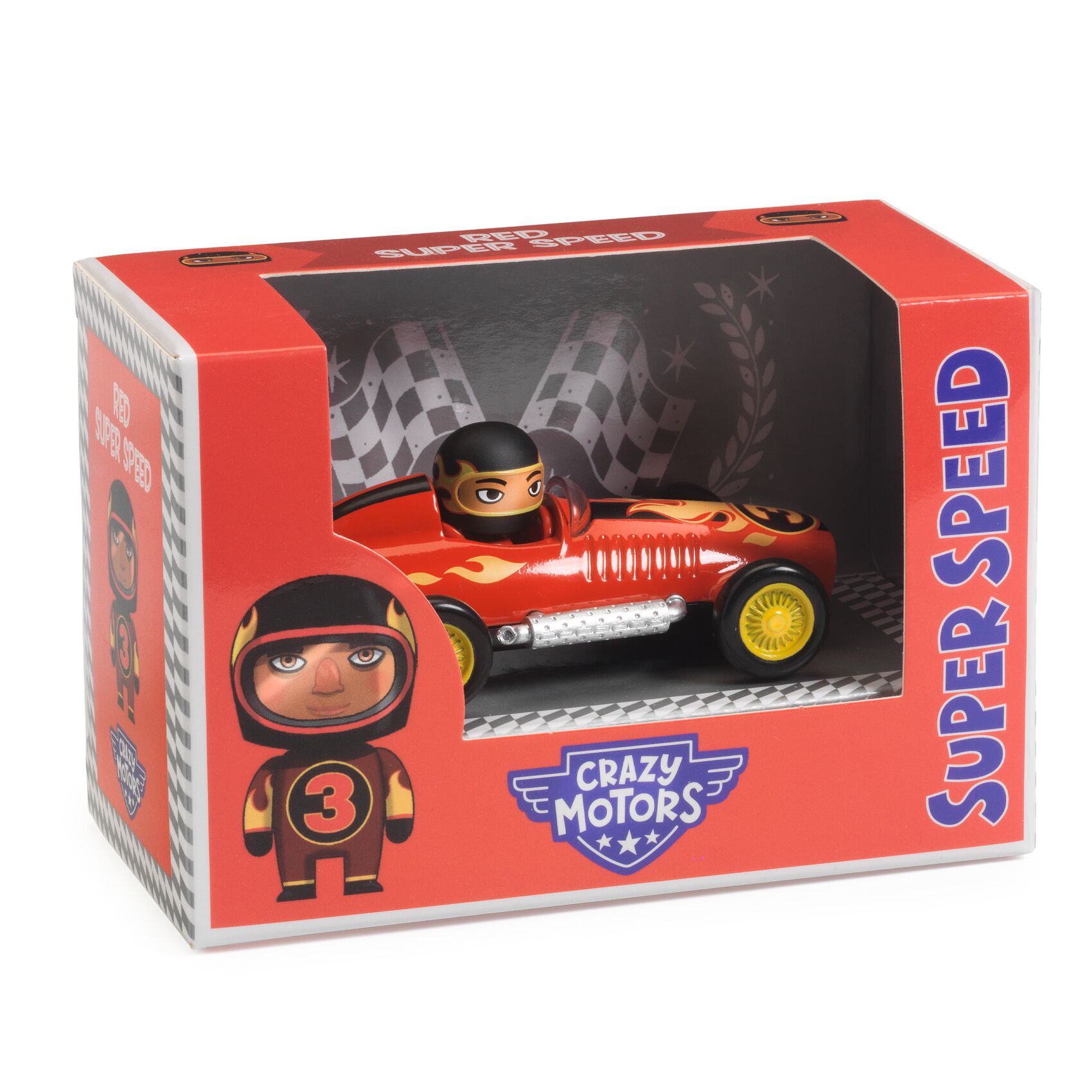 CRAZY MOTORS játékautó - Vörös láng - Red Super Speed