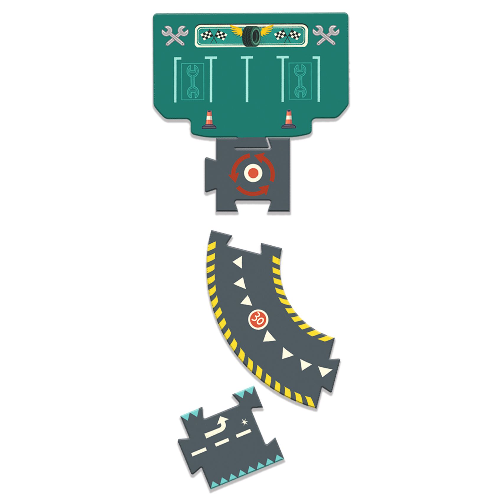 CRAZY MOTORS autópálya - Városi körút - Circuit de ville - puzzle géant 