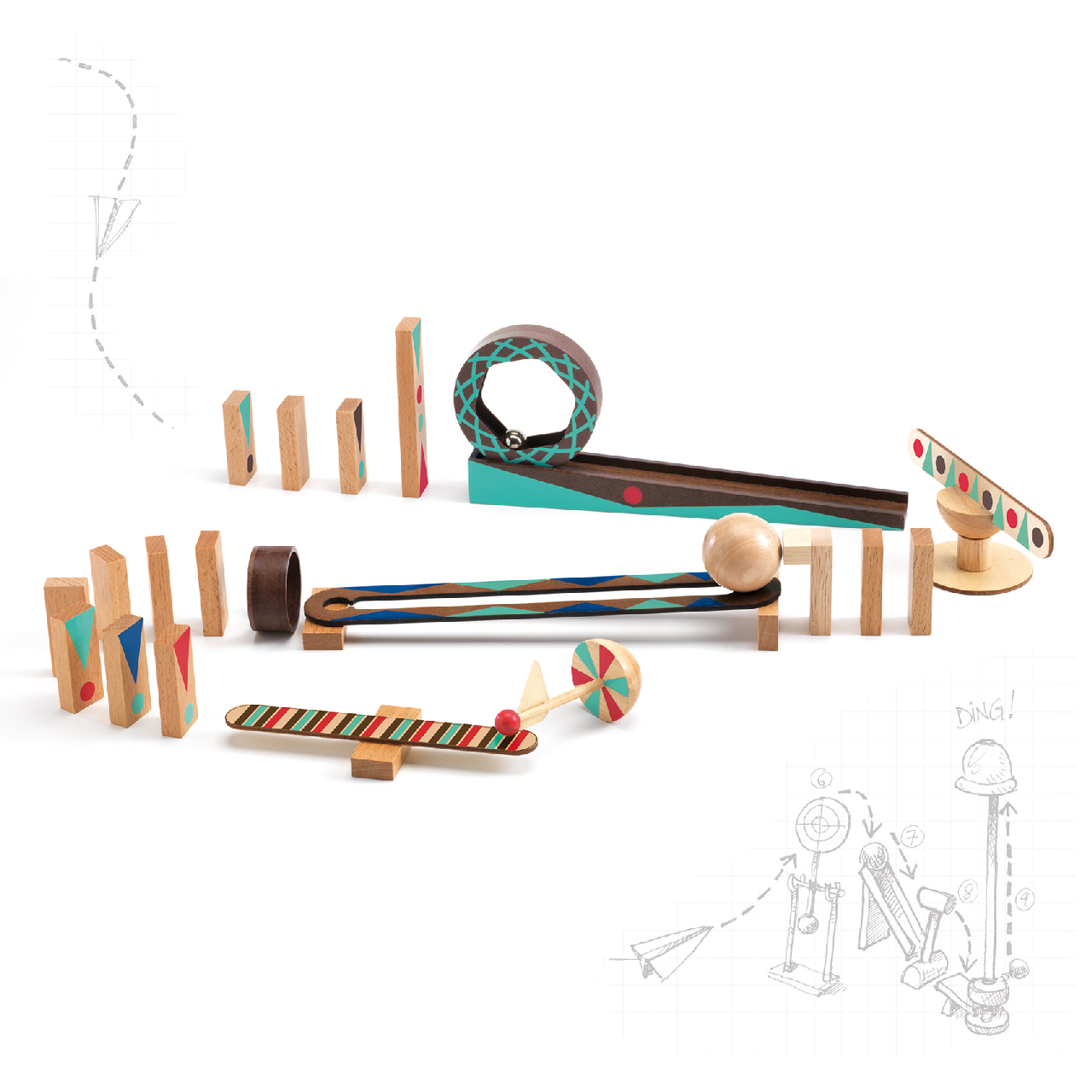 Építőjáték - Sokasodó gördülő, 28 db-os - Zig and Go - Roll