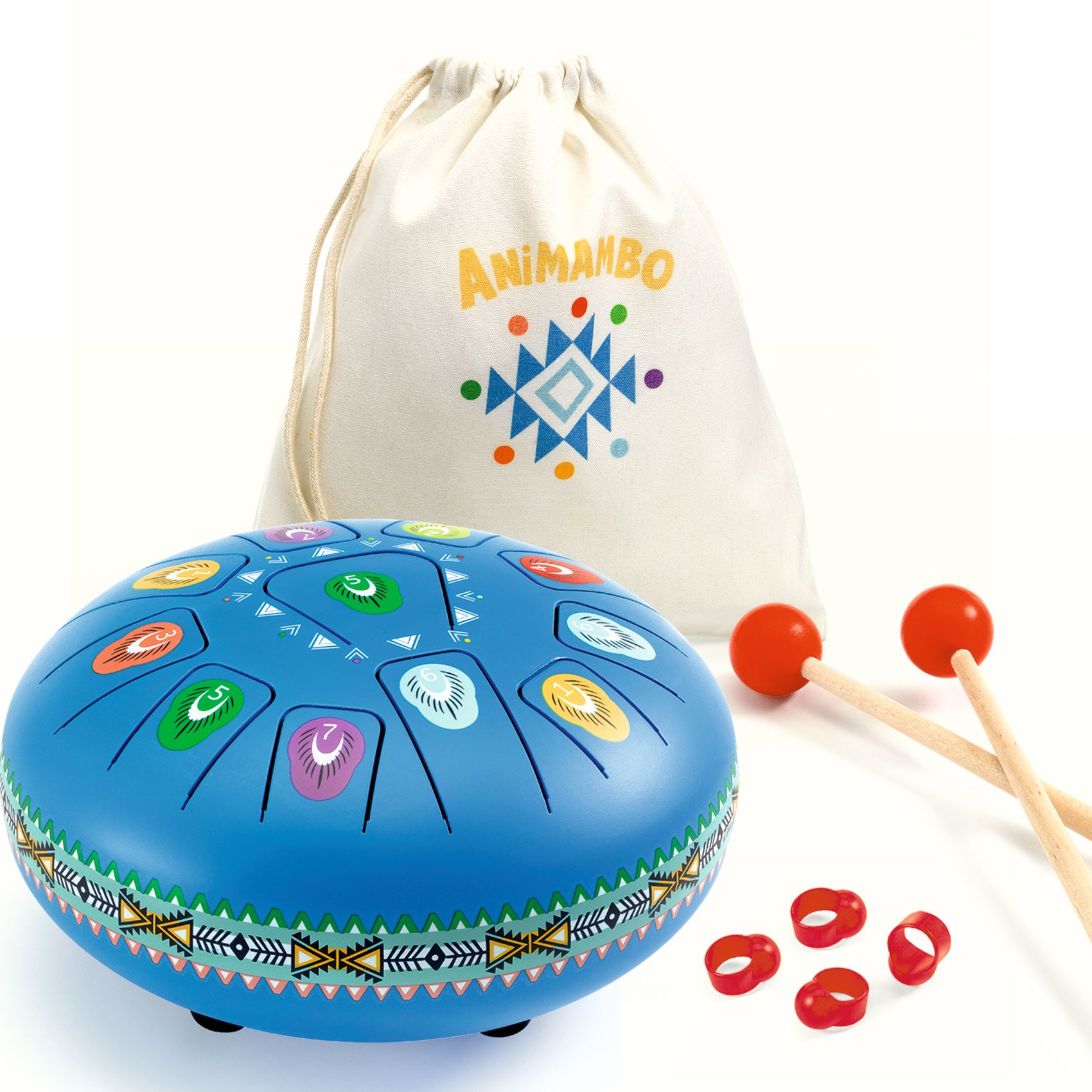 Játékhangszer - Rezgőnyelves, nagy acéldob, 11 hangú - Large tongue drum