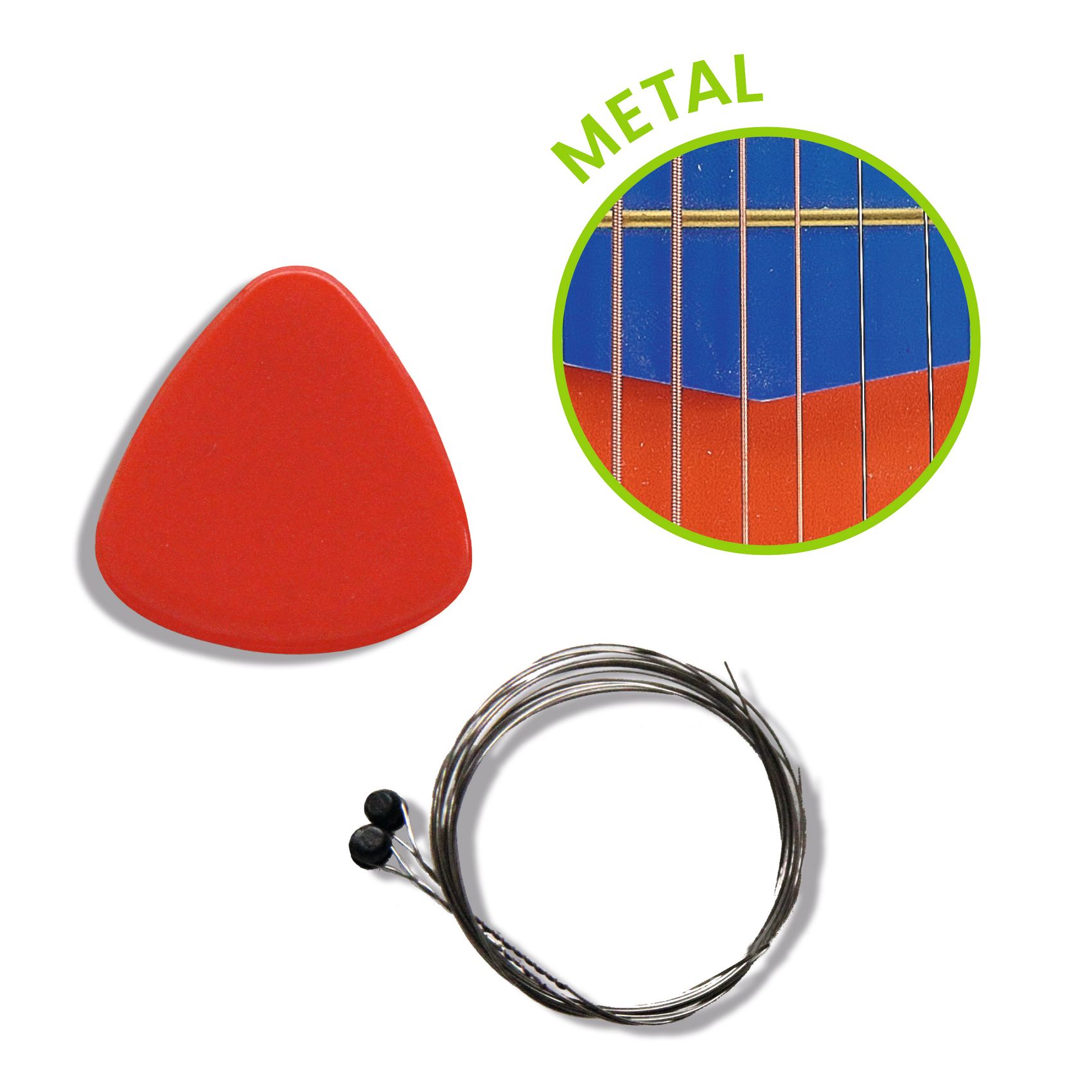 Játékhangszer - Kisgitár, 6 húros - Guitar 6 metal strings - Small size