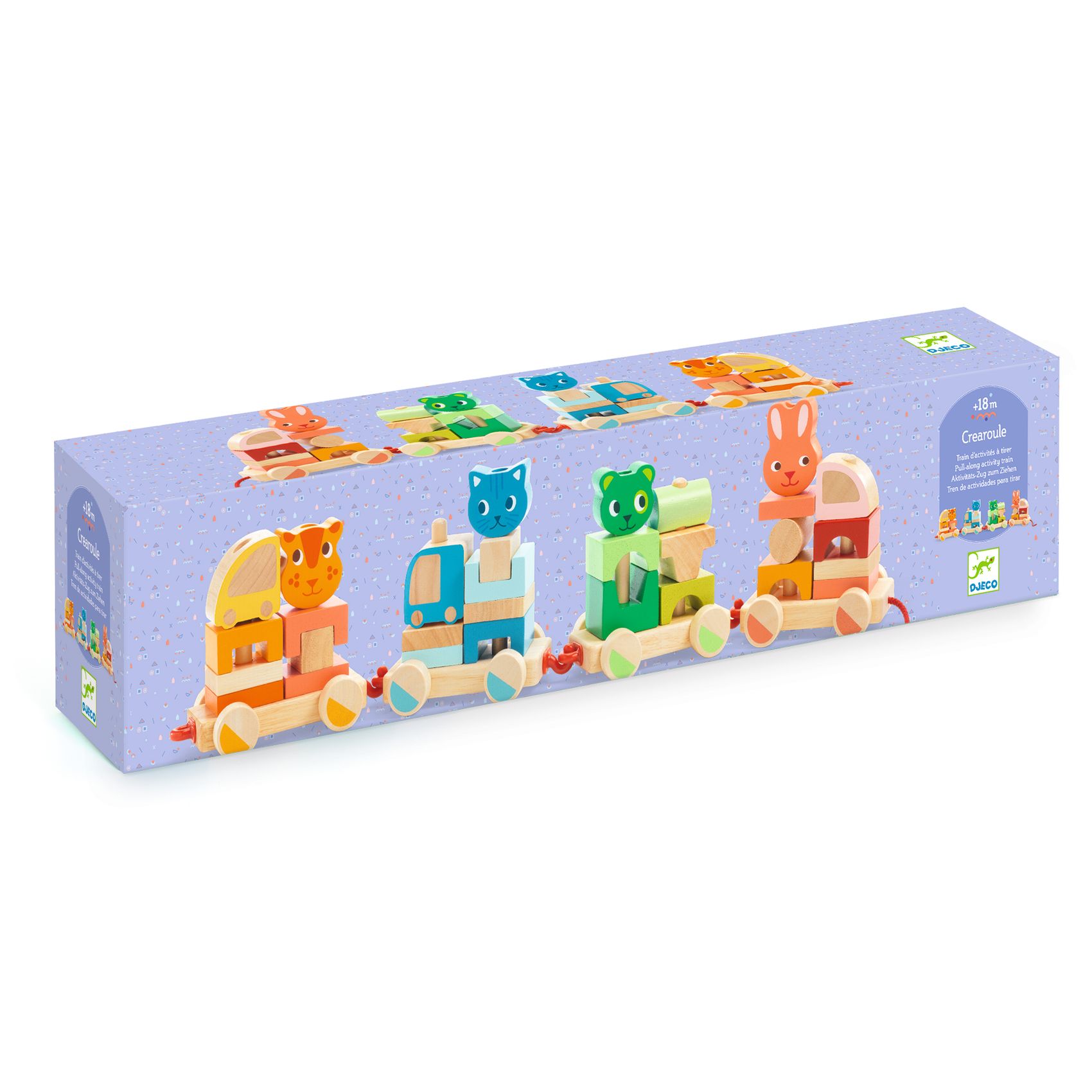 Húzható- és építőjáték - Kisvonat, 34 db-os - Créaroule, my little train