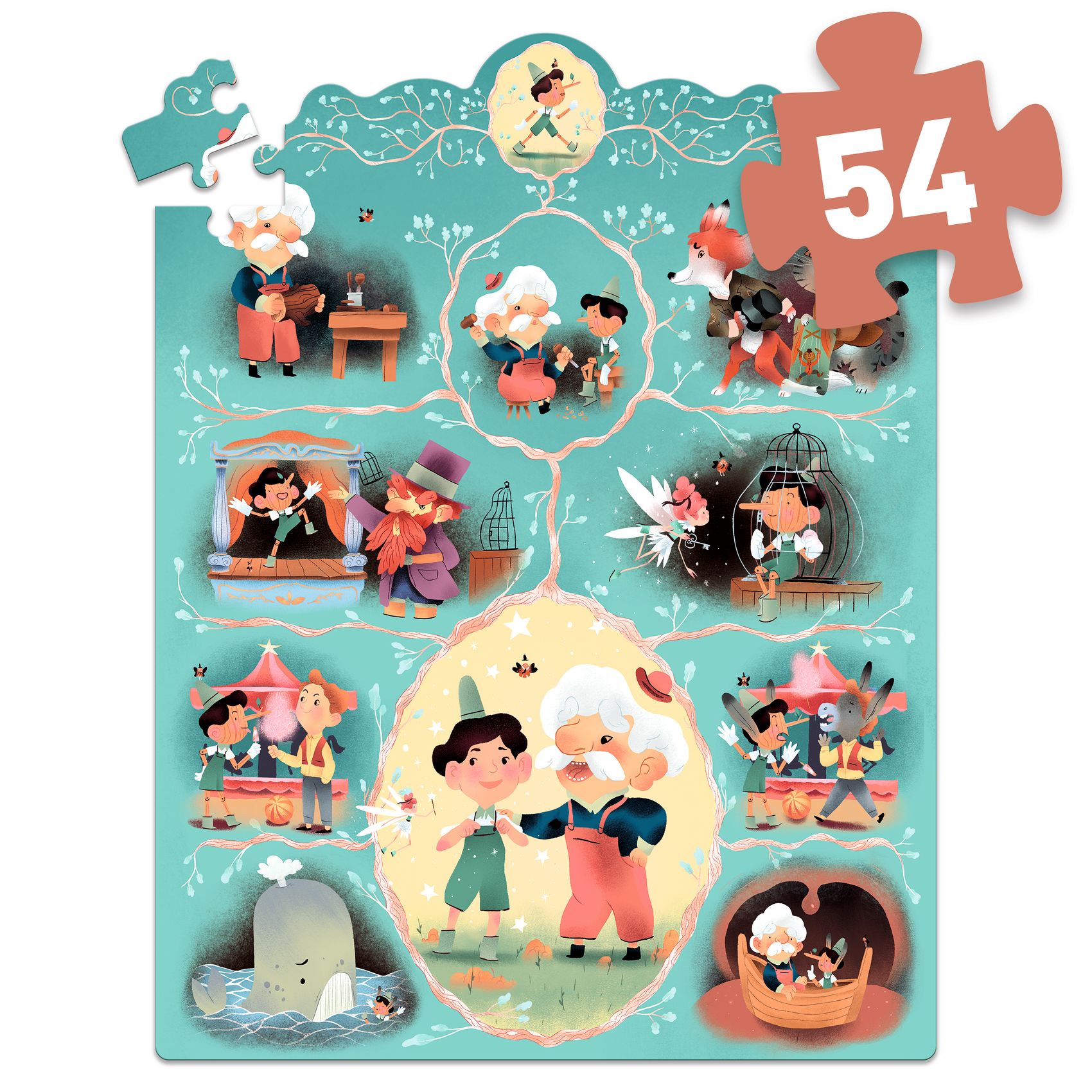 Mese puzzle - Pinokkió, 54 db-os - Pinocchio