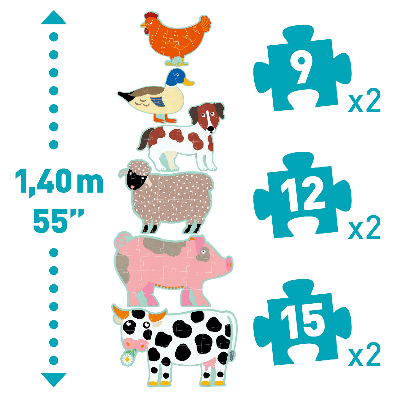 Óriás puzzle - Betyárbecsület, 9-12-15 db-os - Honoré and friends