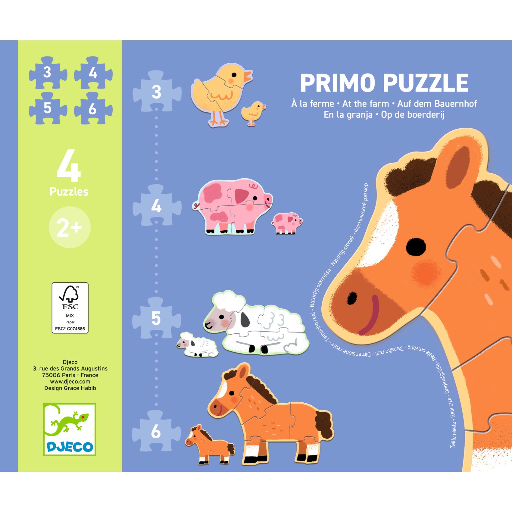 Primo puzzle - A farmon, 3-4-5-6 db-os - At the farm