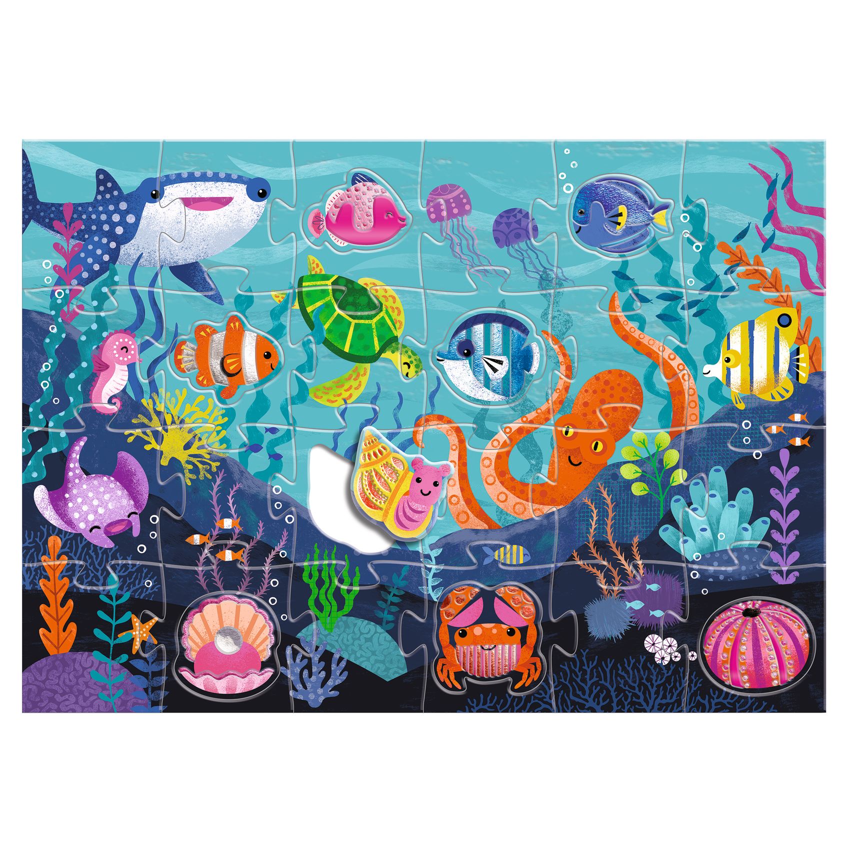 Óriás puzzle - Tengerlakók, 24+8 db-os - Taktilo sea