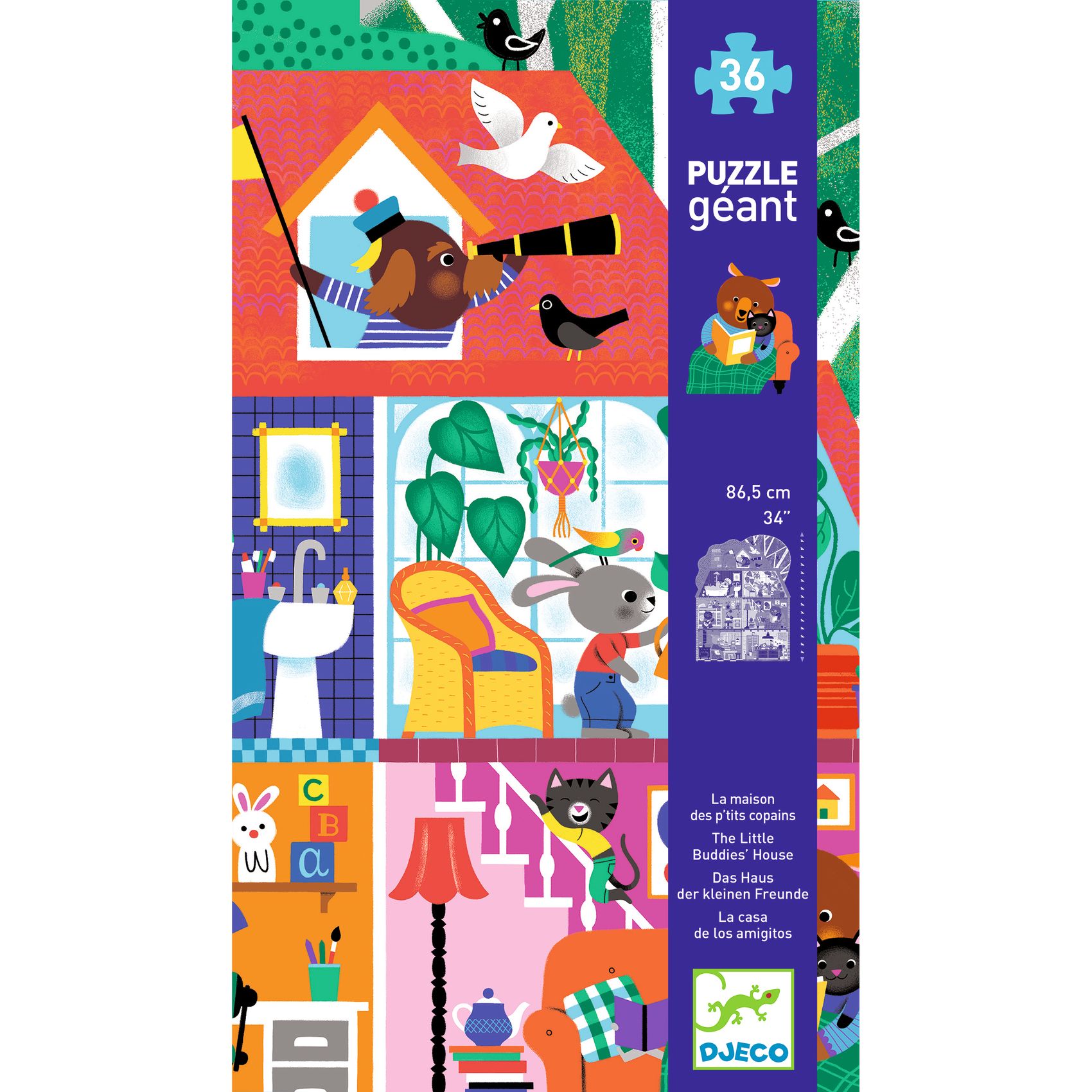 Óriás puzzle - A Kisbarátok Háza, 36 db-os - The Little Buddies' House