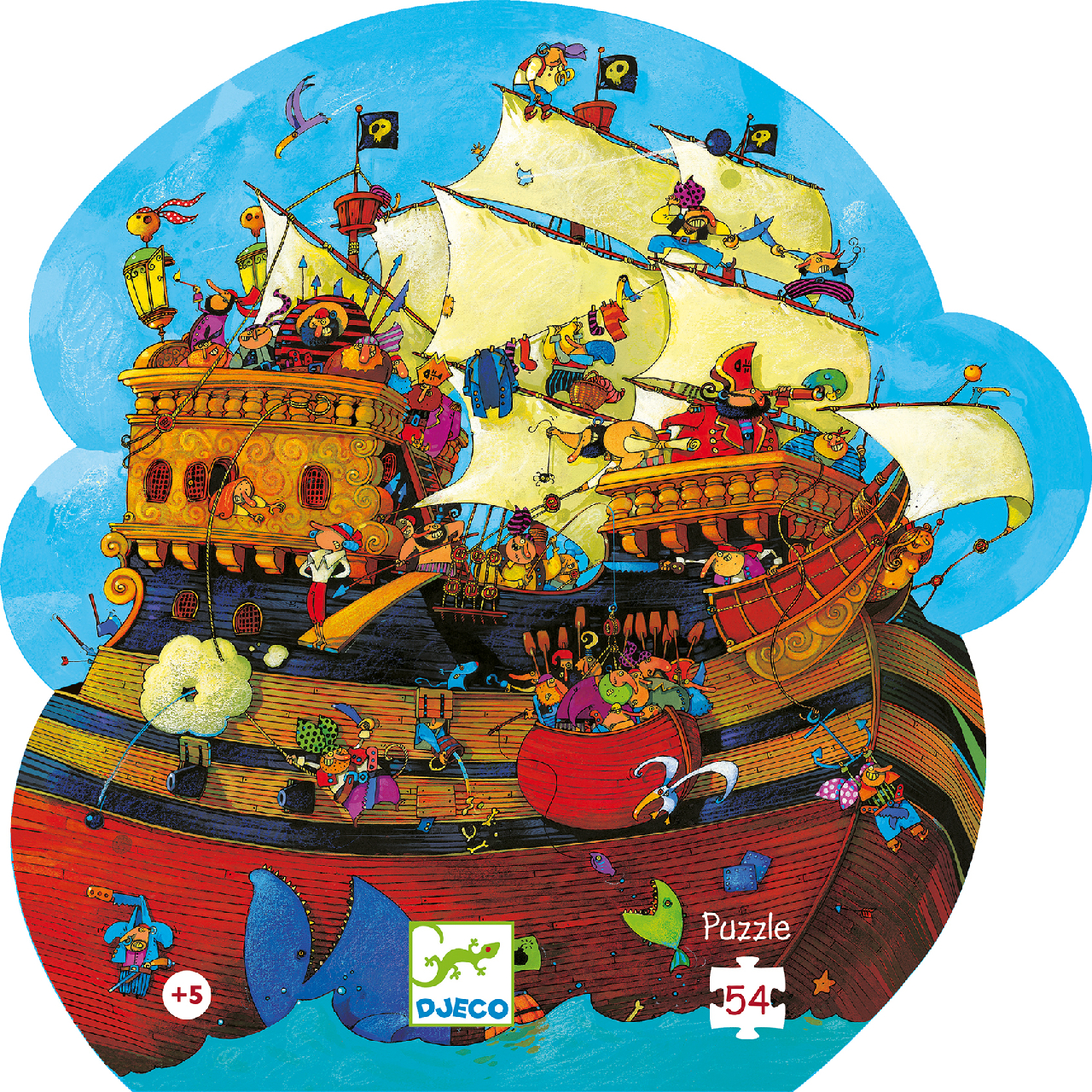 Formadobozos puzzle - Barbarossa hajója, 54 db-os - Barbarossa's Boat