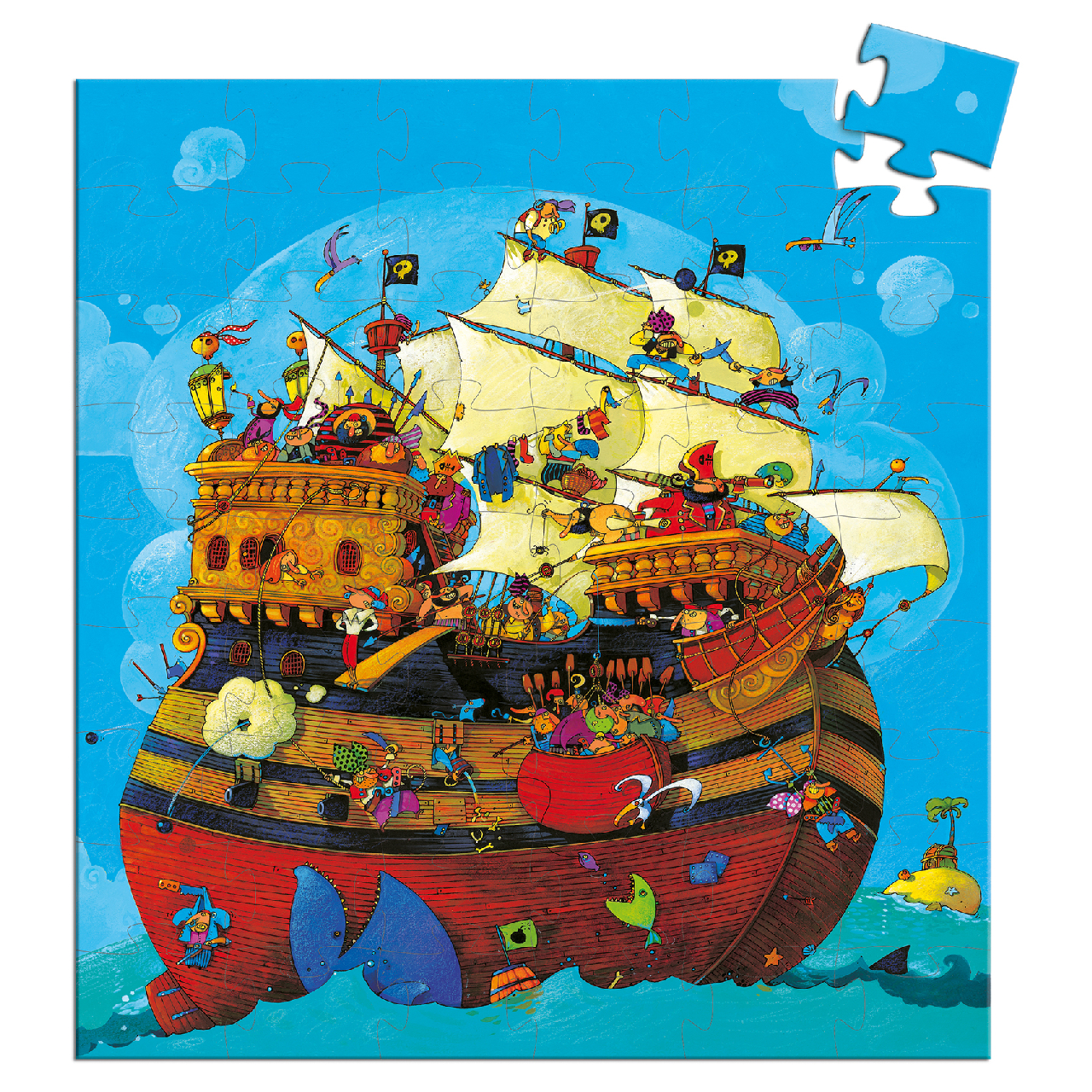 Formadobozos puzzle - Barbarossa hajója, 54 db-os - Barbarossa's Boat