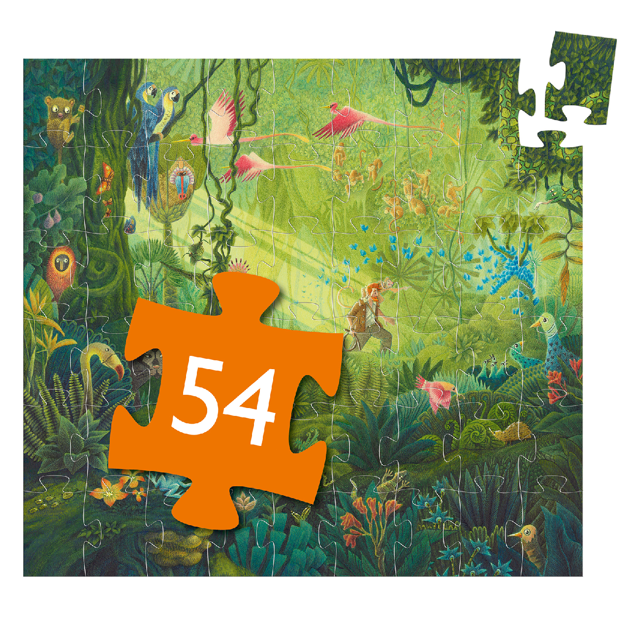 Formadobozos puzzle - Dzsungel puzzle, 54 db-os - In the Jungle