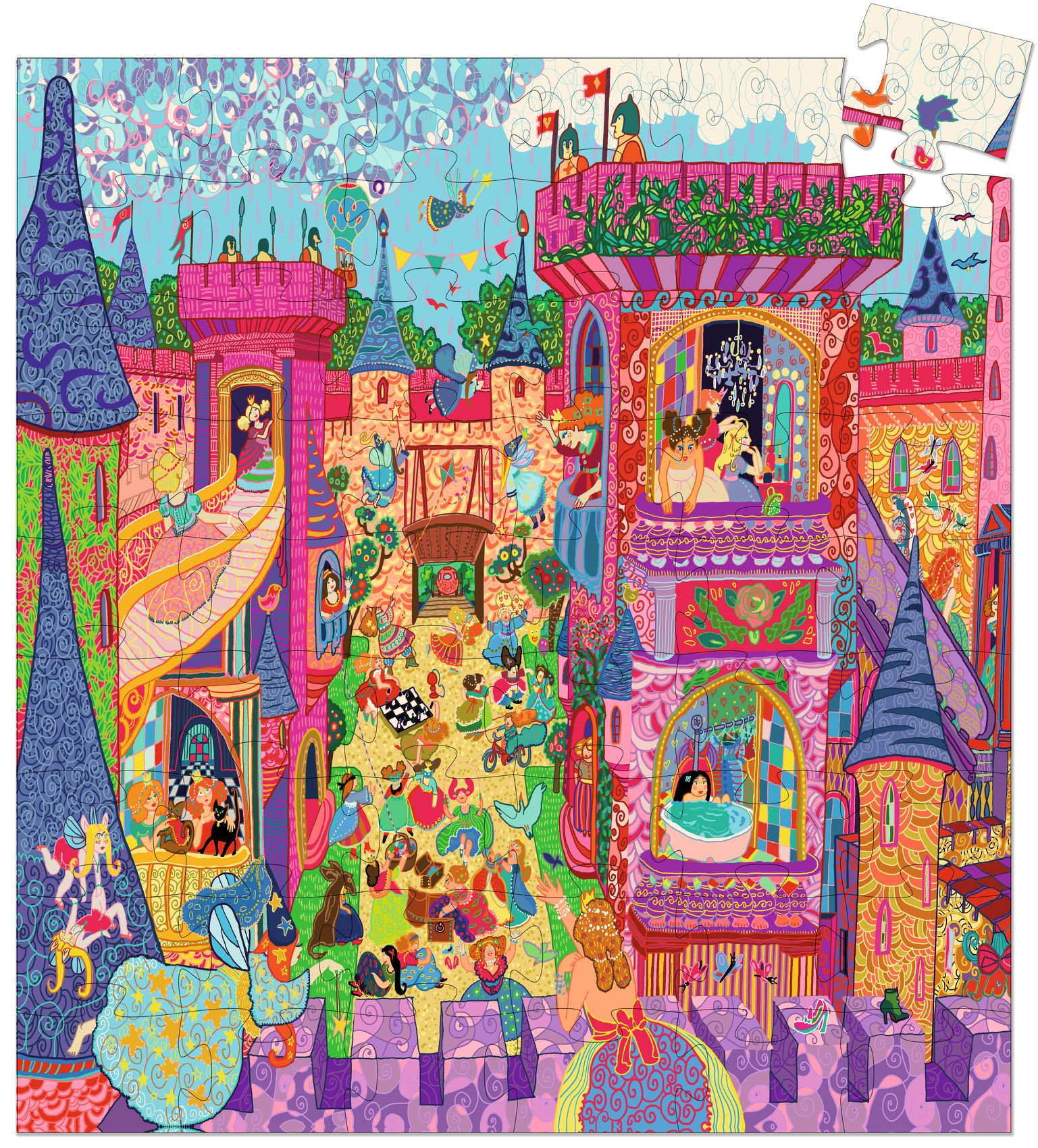 Formadobozos puzzle - Tündérek kastélya, 54 db-os - The fairy castle