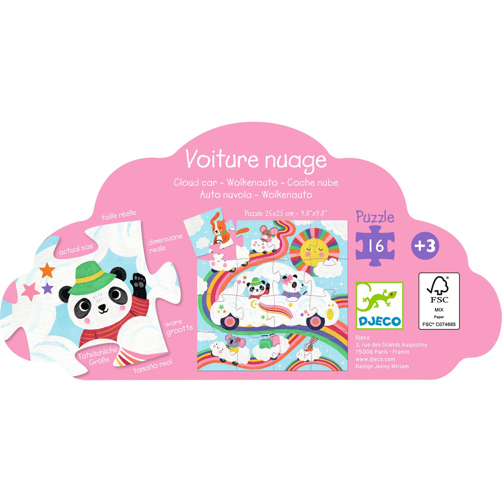 Formadobozos puzzle - Felhőjáró, 16 db-os - Cloud car