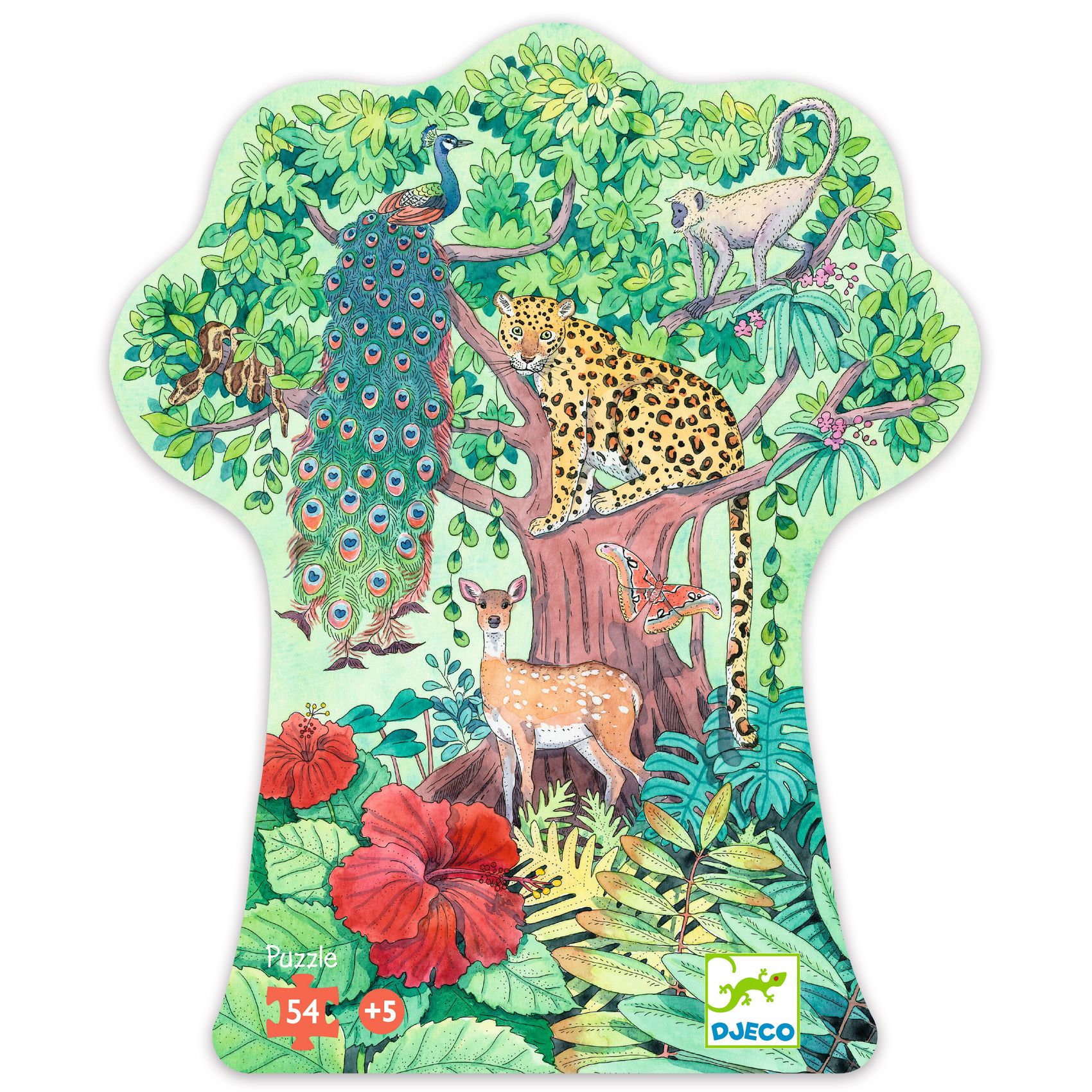 Formadobozos puzzle - Indiai dzsungel, 54 db-os - Indian jungle