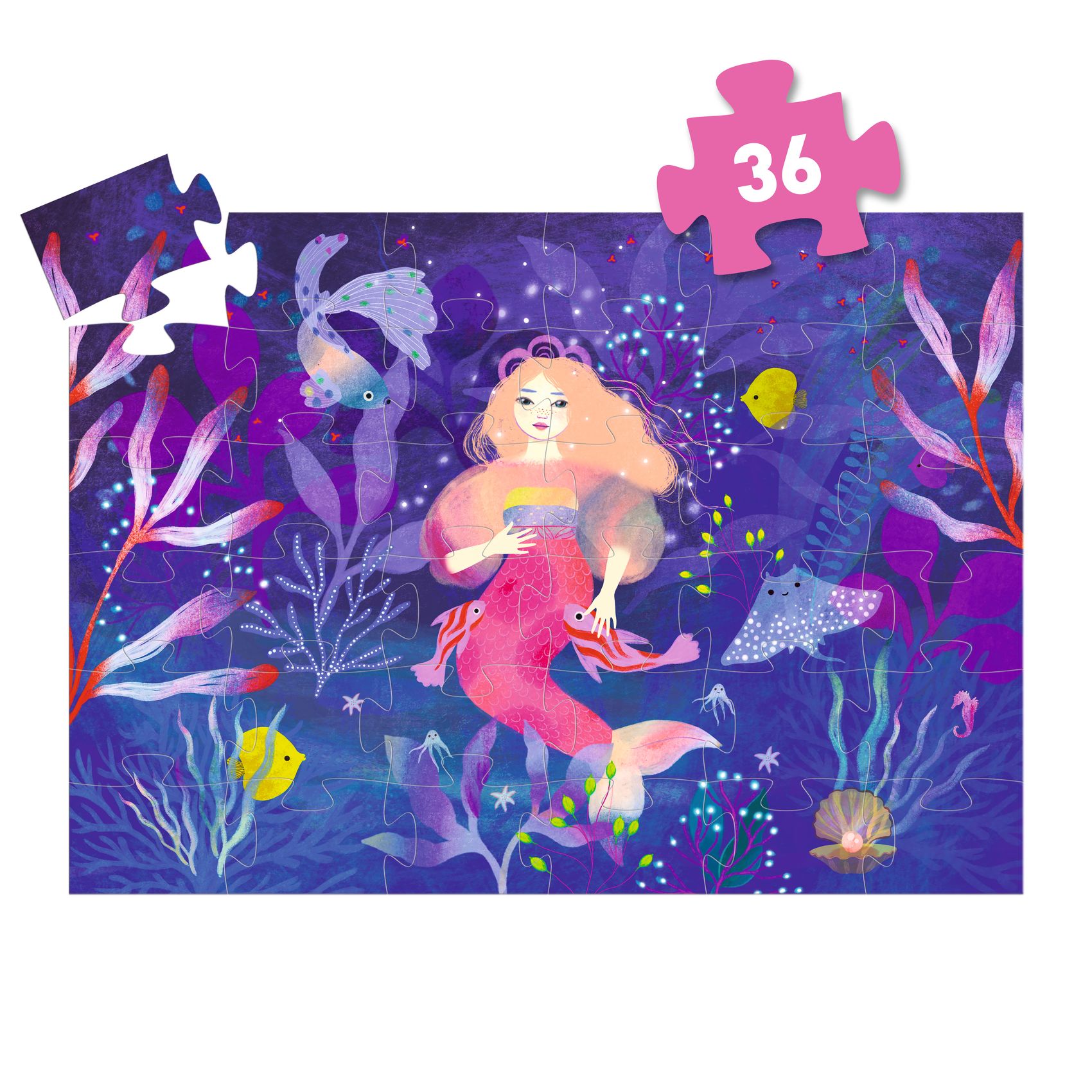 Formadobozos puzzle - Ella a sellő, 36 db-os - Ella, the mermaid