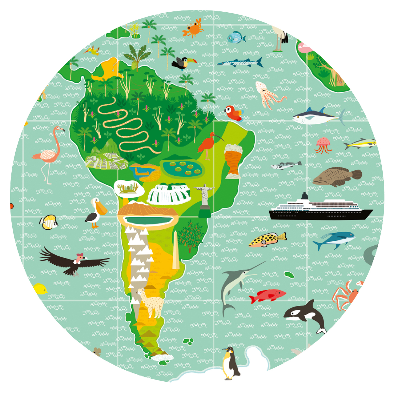 Megfigyeltető puzzle - Lenyűgöző világ, 200 db-os - A round the world + booklet